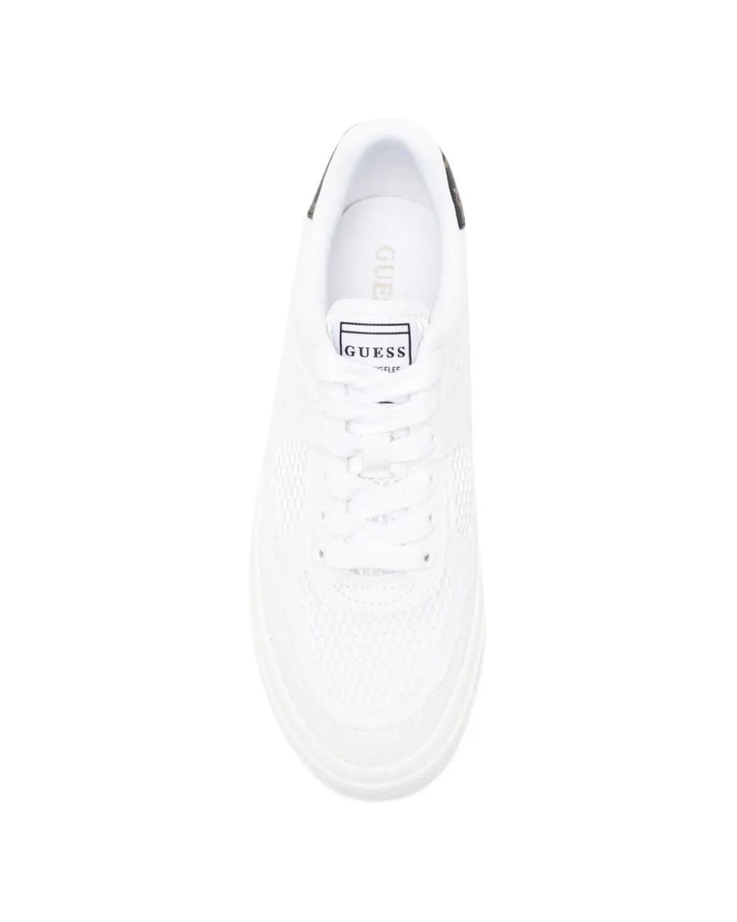 Guess White Ciesta Suede-Insert Sneakers