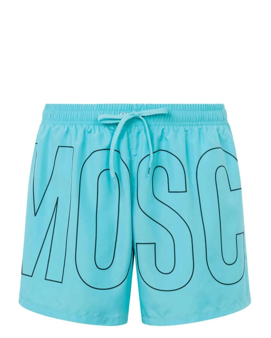 Moschino Blue Sky Swimsuit With Logo Print for men