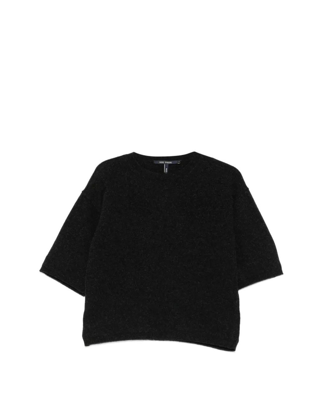Sofie D'Hoore Black Short-Sleeve Crew-Neck Sweater