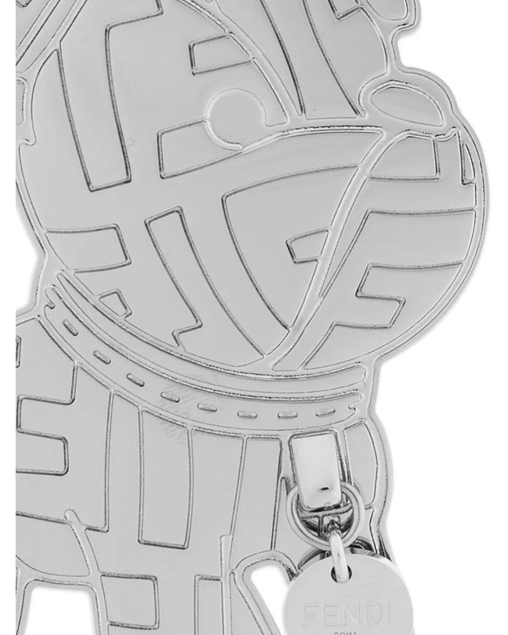 Fendi White Ito Dog Pendant Keyring for men