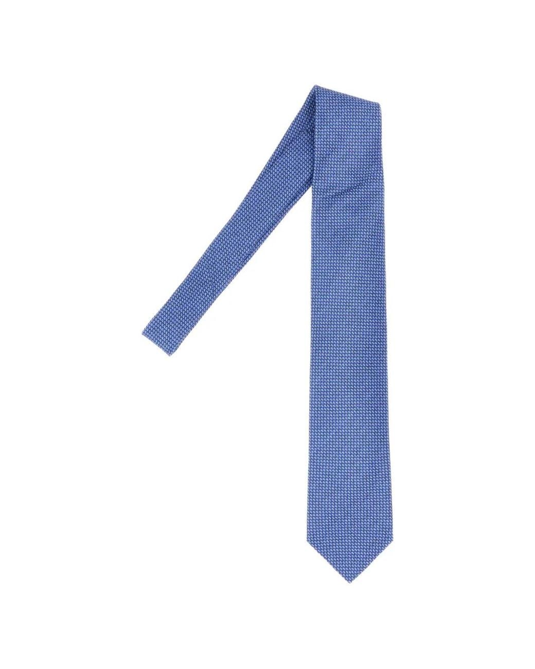 Brioni Blue Patterned Silk Tie for men