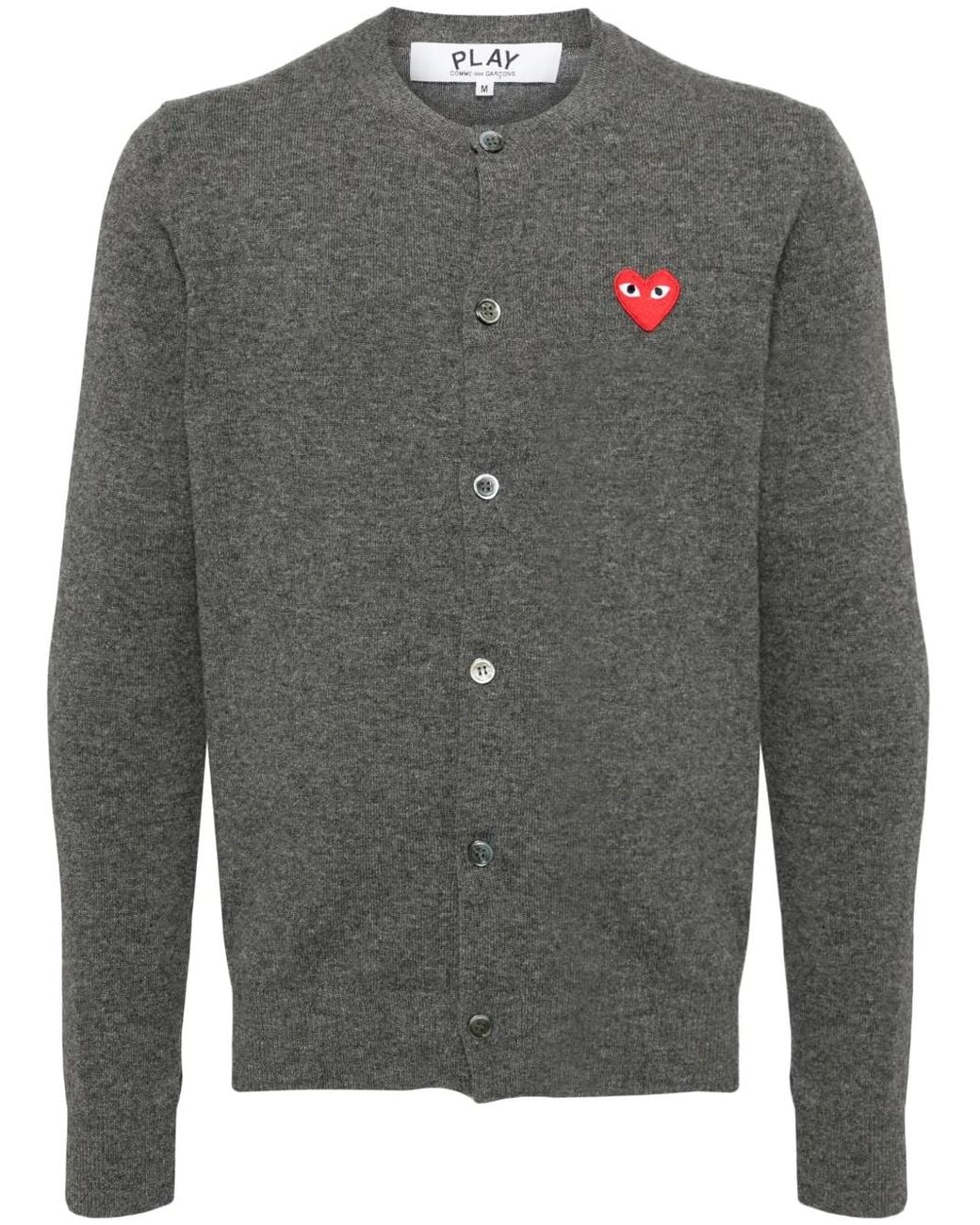 COMME DES GARÇONS PLAY Gray Wool Cardigan