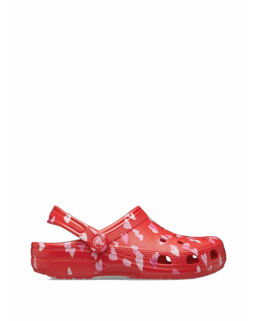 CROCSTM Red Classic Heart-Print Mules for men