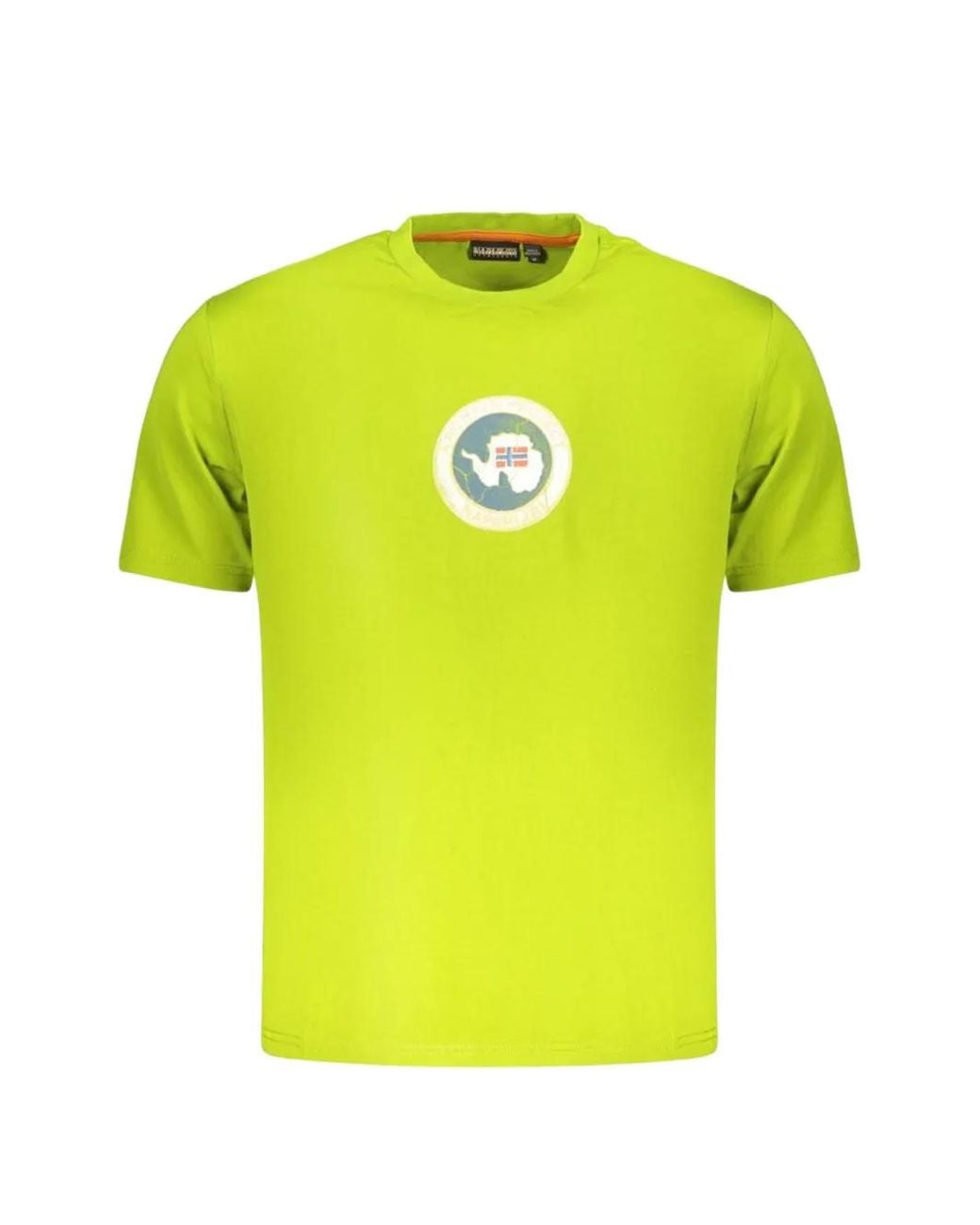 Napapijri Yellow Logo-Print Crew-Neck T-Shirt for men