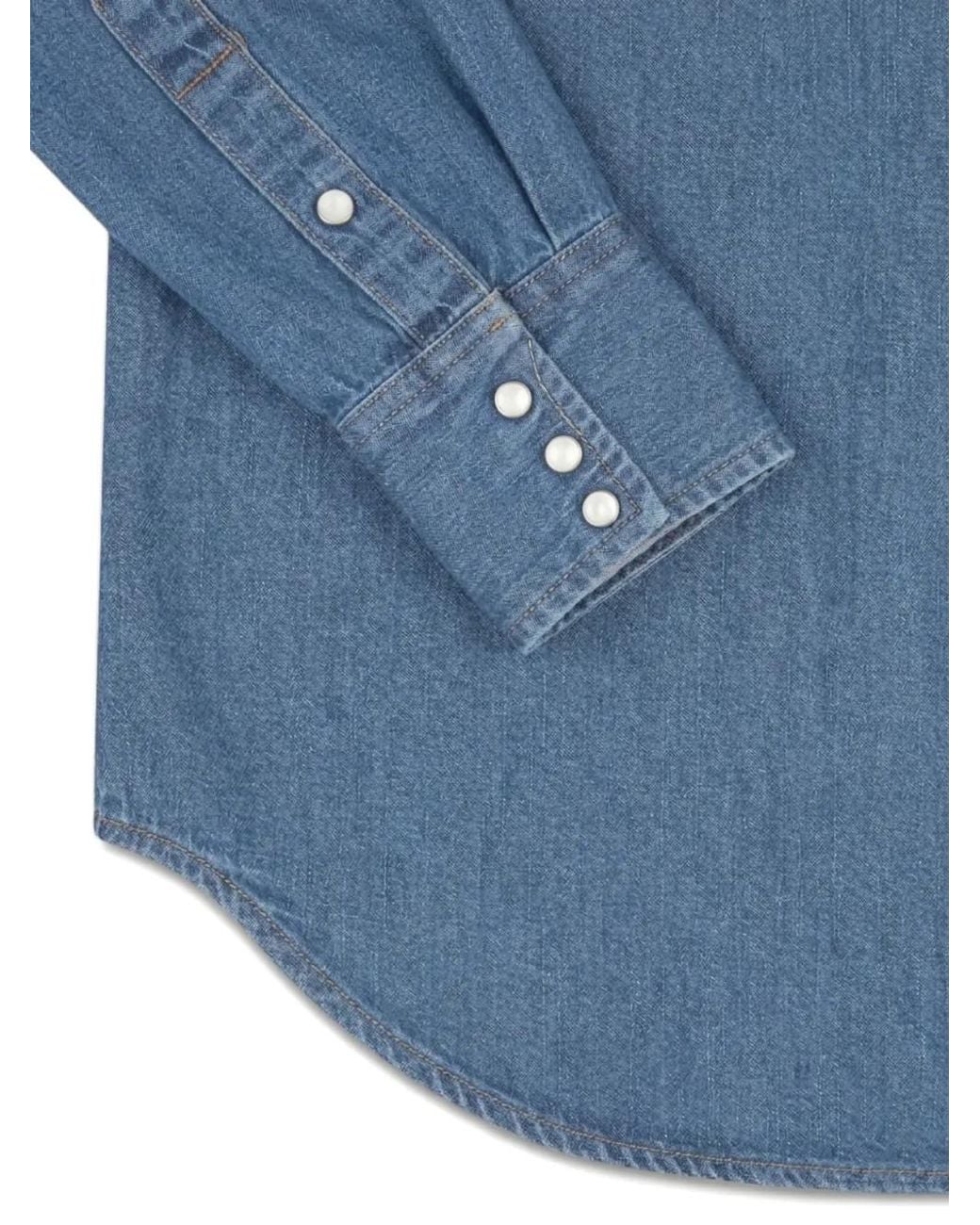Fortela Blue Jenny Snap-Fastening Shirt for men