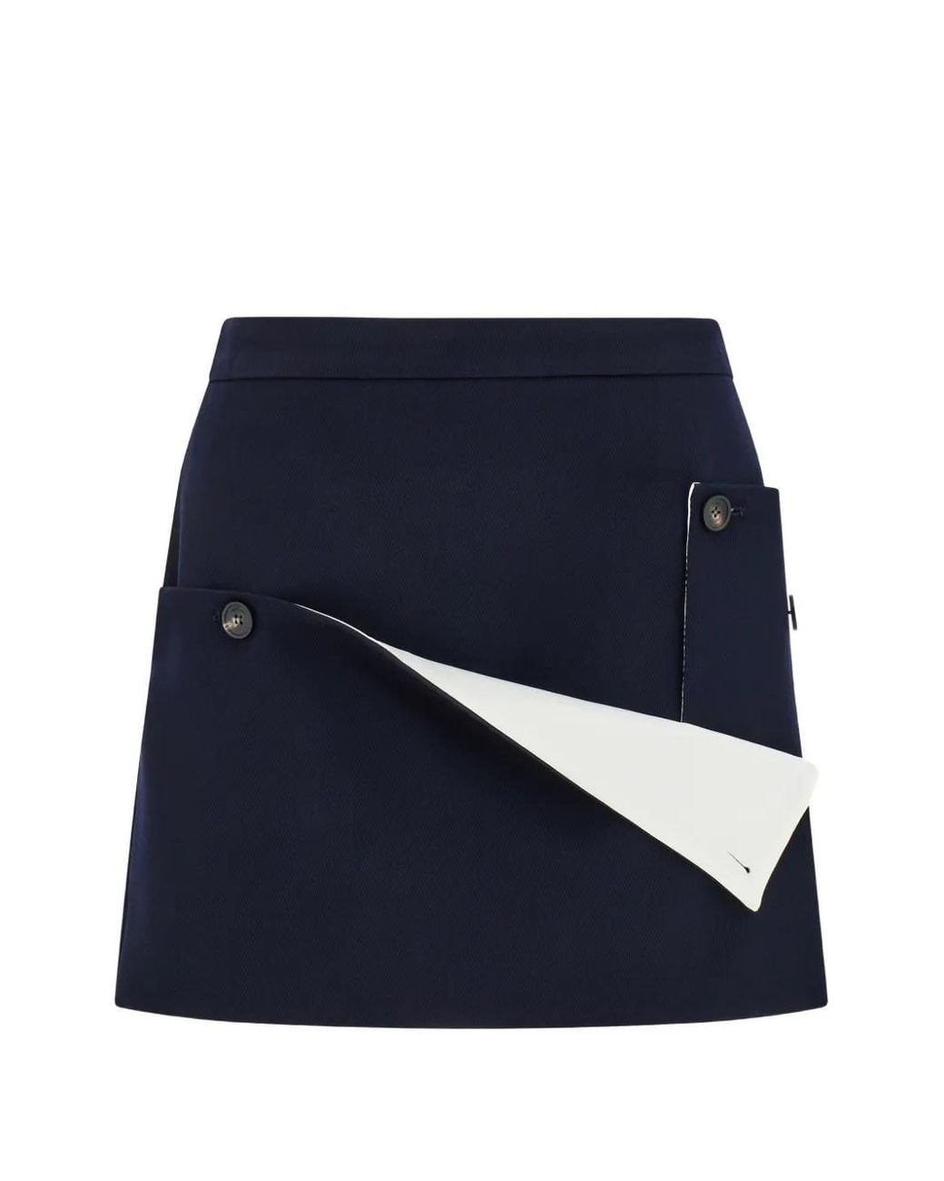 Ferragamo Blue Tailored Mini Skirt With Button Detail