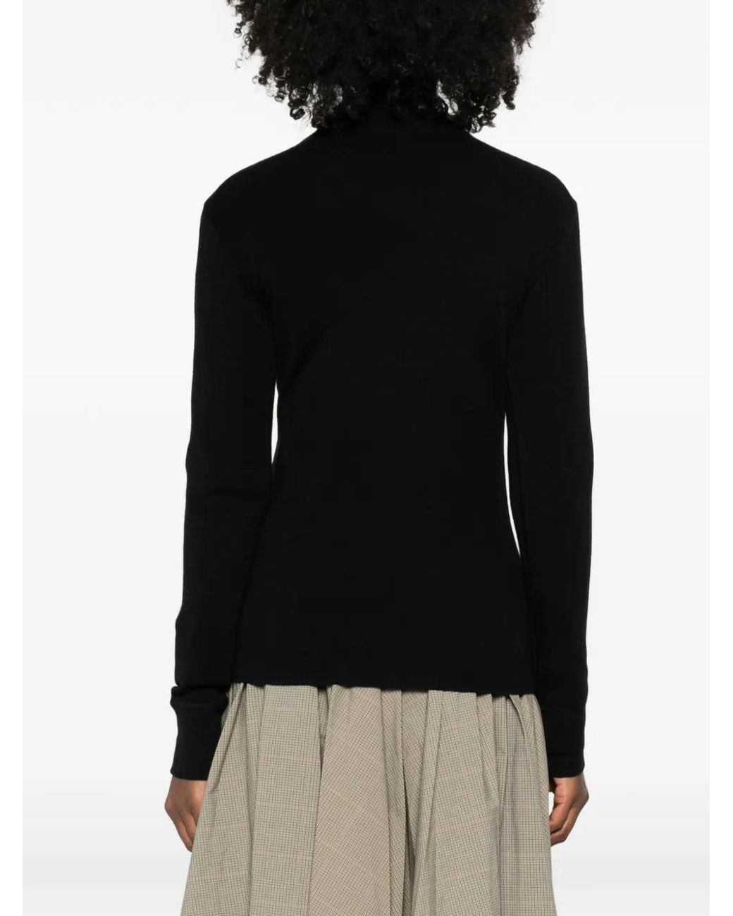 6397 Black Zip-Up Collar Sweater