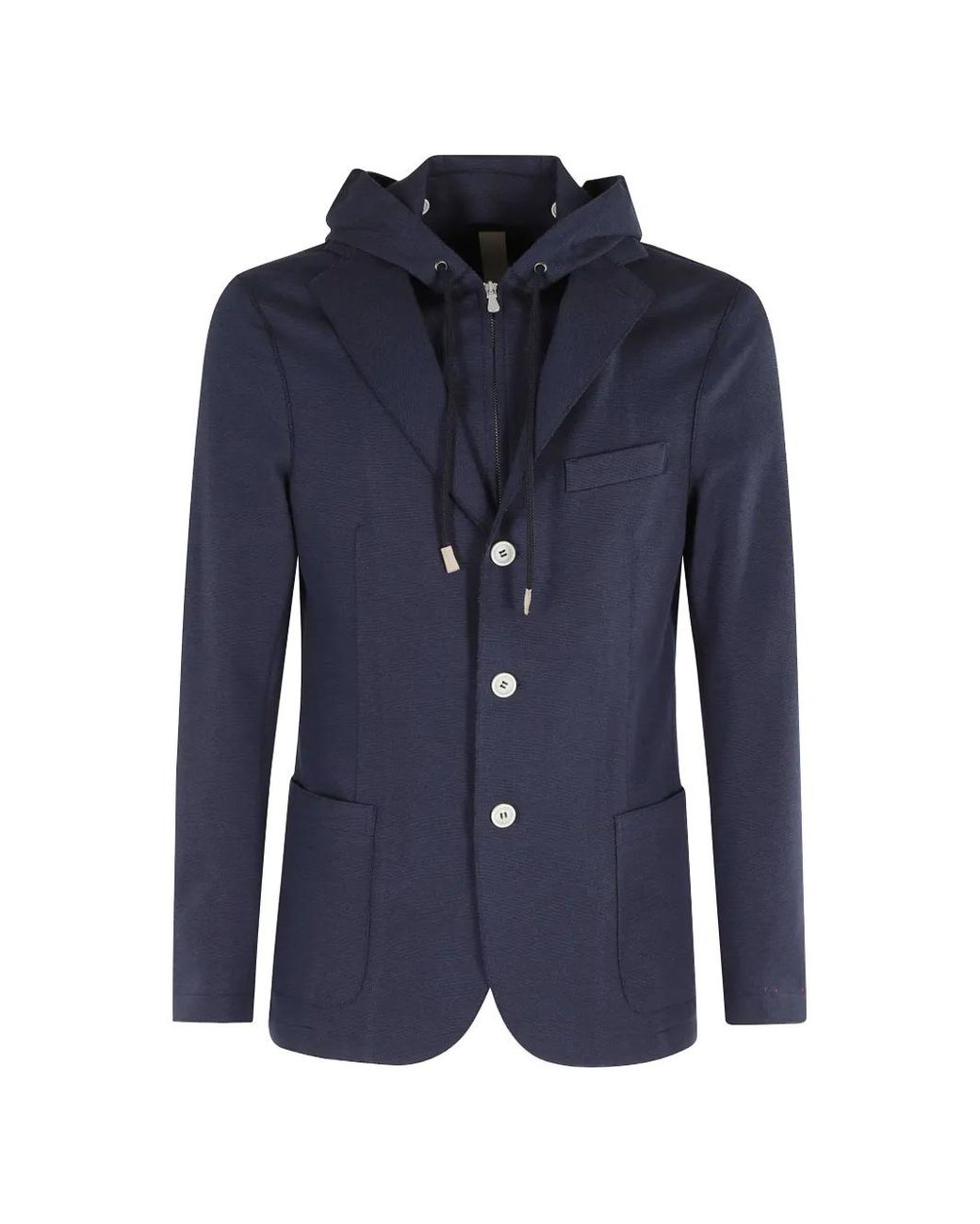 Eleventy Blue Hooded Jacket for men