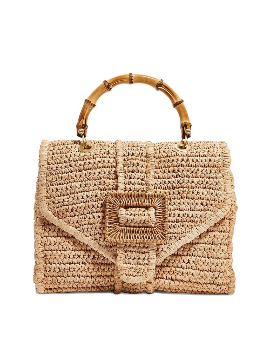 PAMELA MUNSON Metallic The Avis Bamboo-Detail Tote Bag