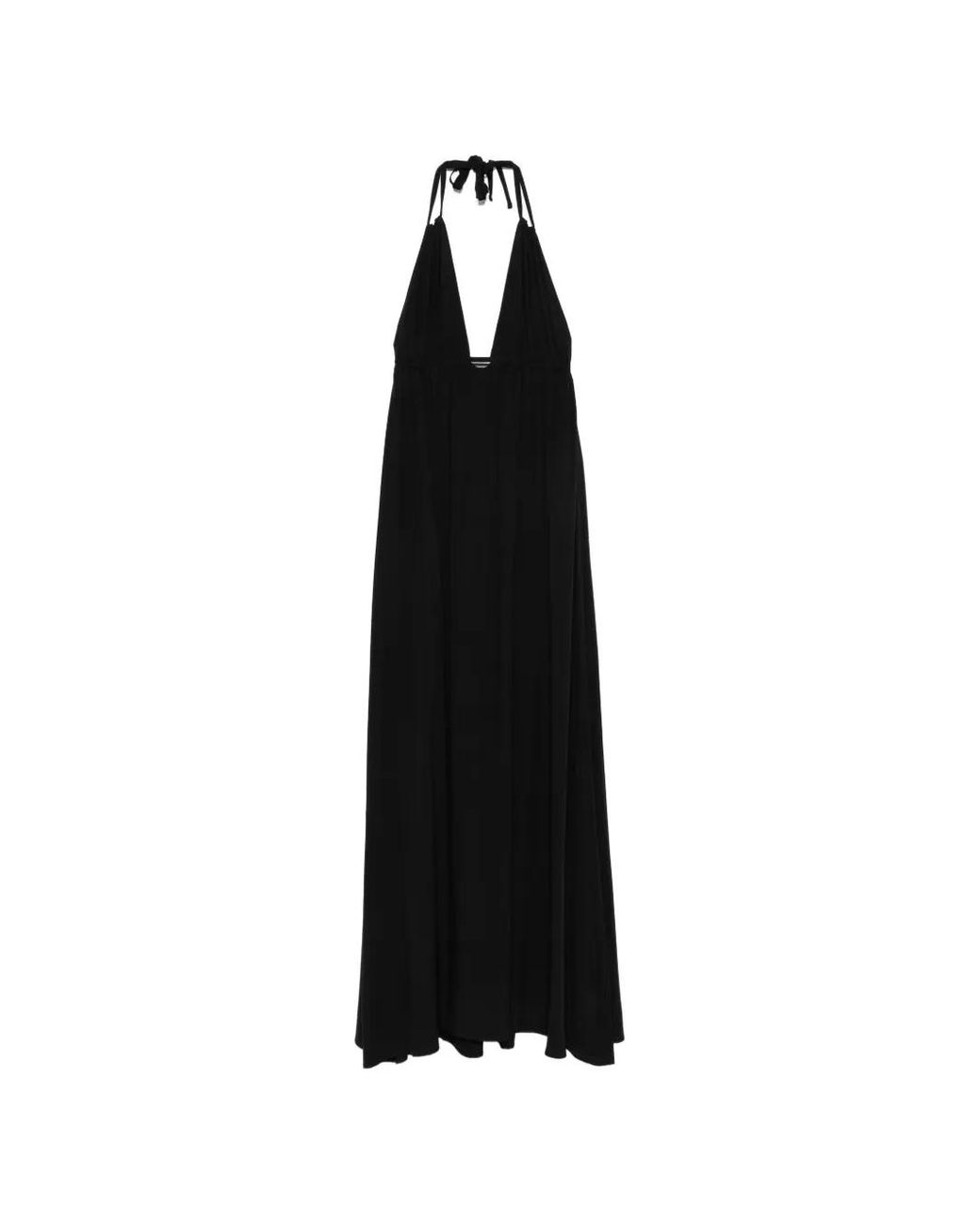 MOUTAKI Black Open-Back Maxi Dress