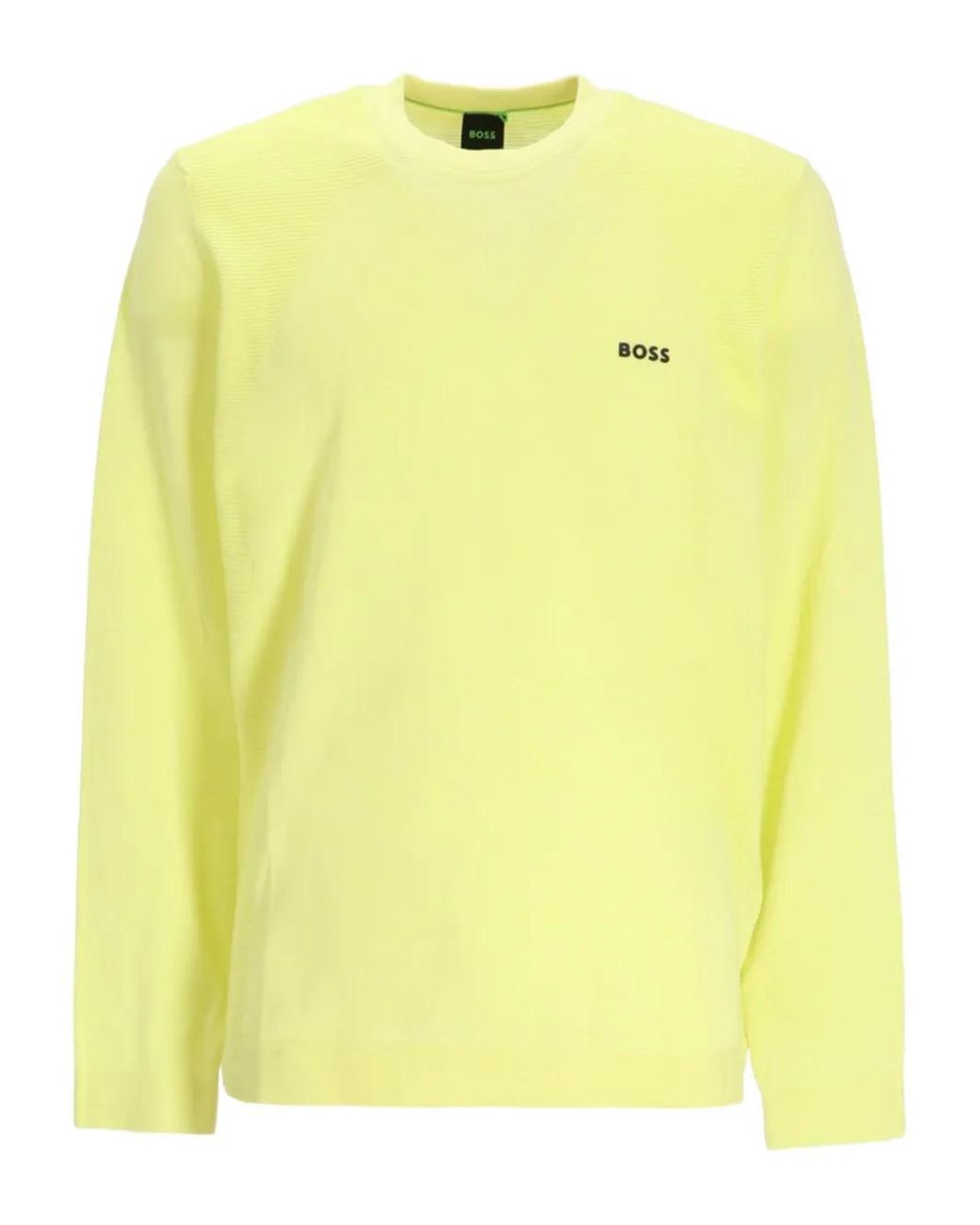 Boss Yellow Crew-Neck Sweater for men