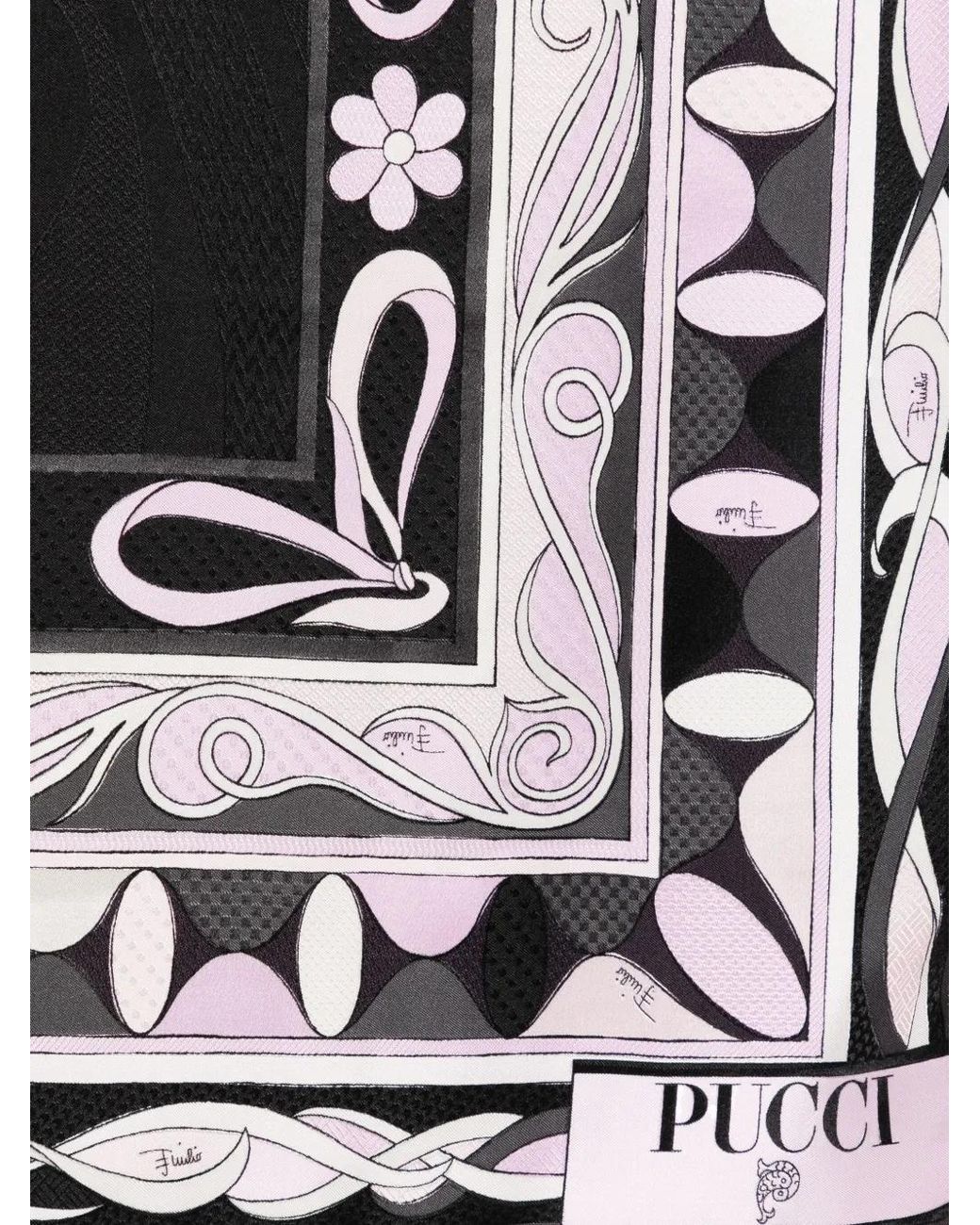 Emilio Pucci Black Patterned Scarf