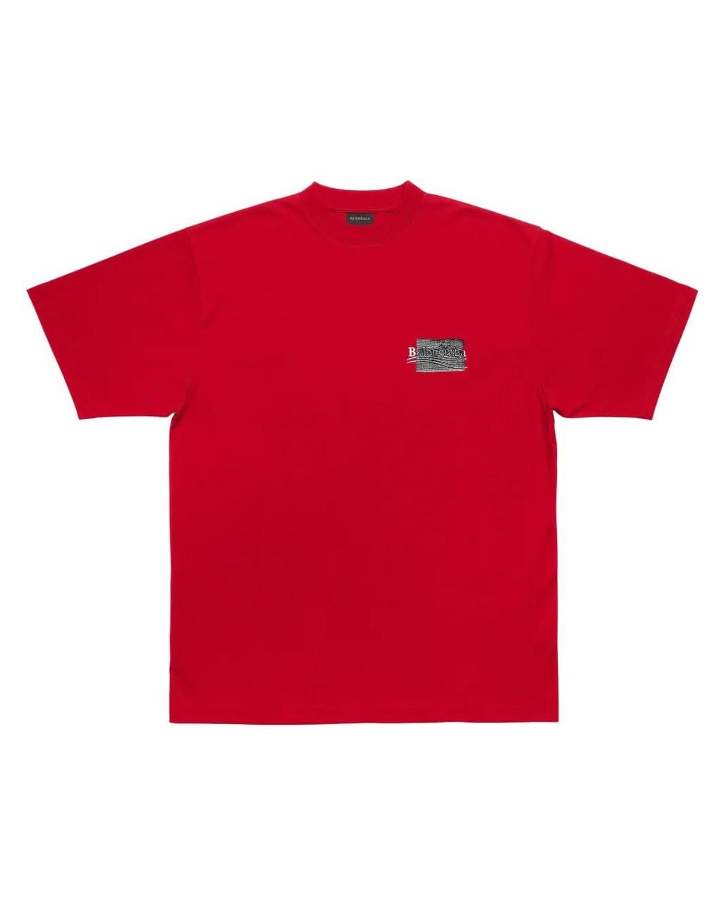 Balenciaga Red Logo-Print Cotton T-Shirt for men