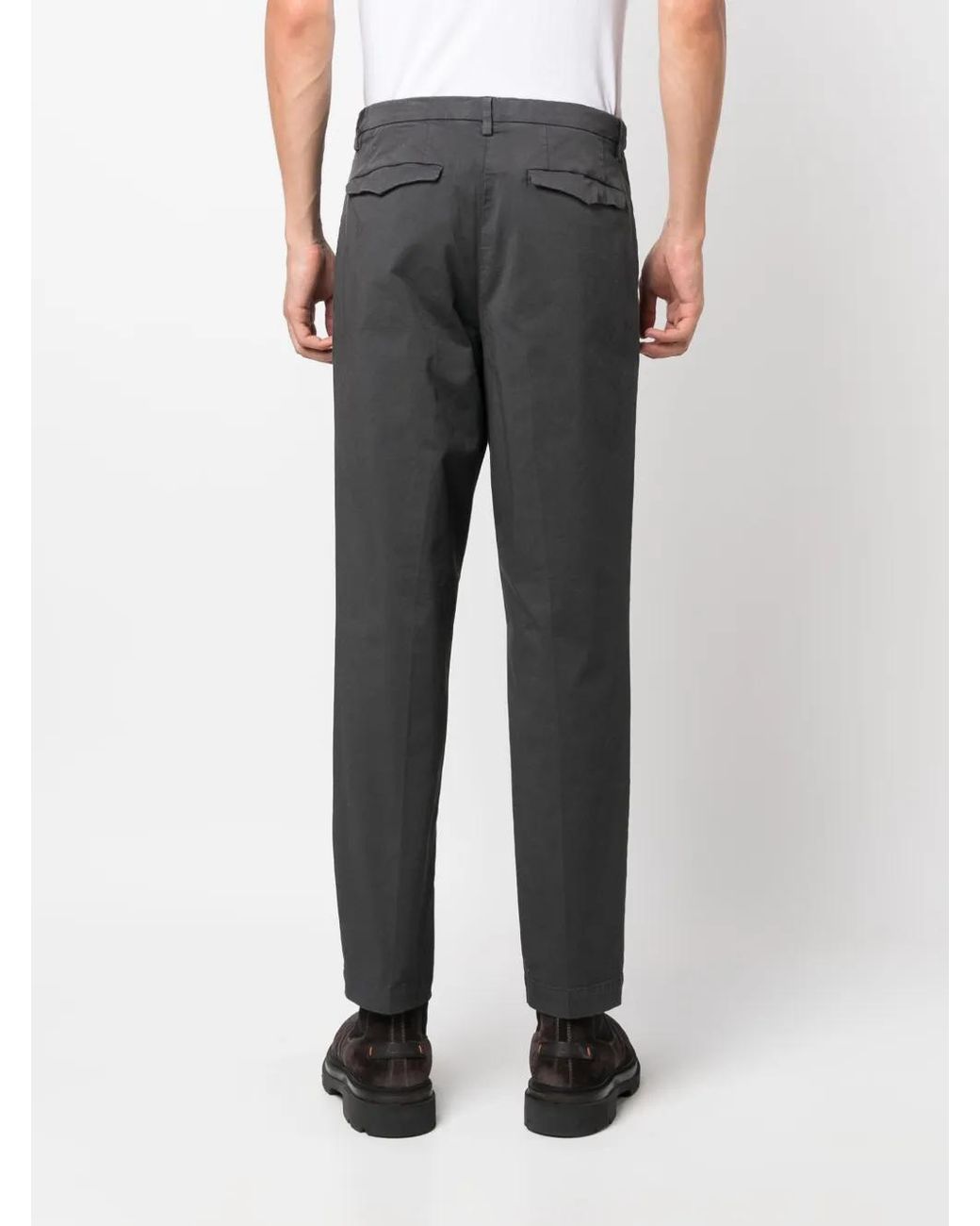 Barena Gray Mid-Rise Straight-Leg Trousers for men