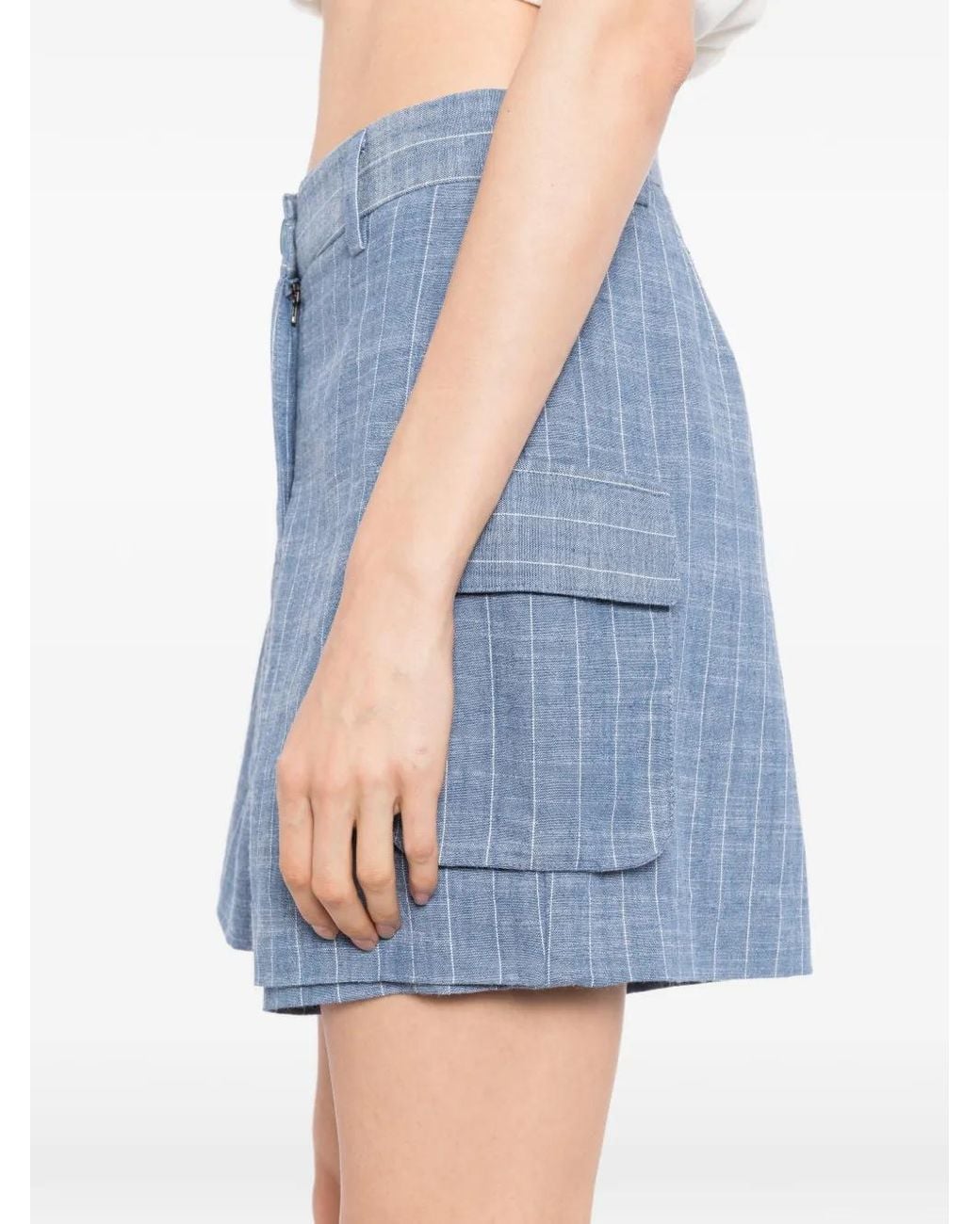 BLAKLACE Blue Pinstripe Cargo Shorts