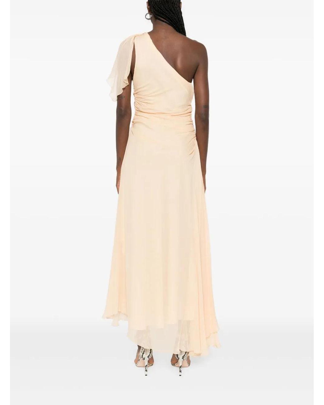 Victoria Beckham White Ruched Maxi Dress