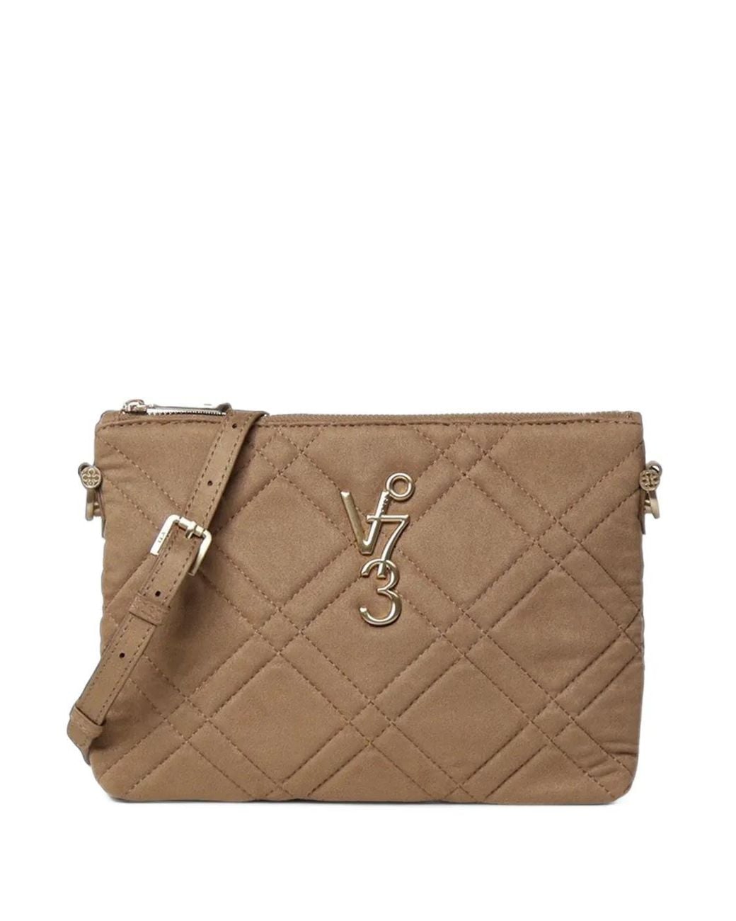 V73 Brown Diaspro Quilted Shoulder Bag