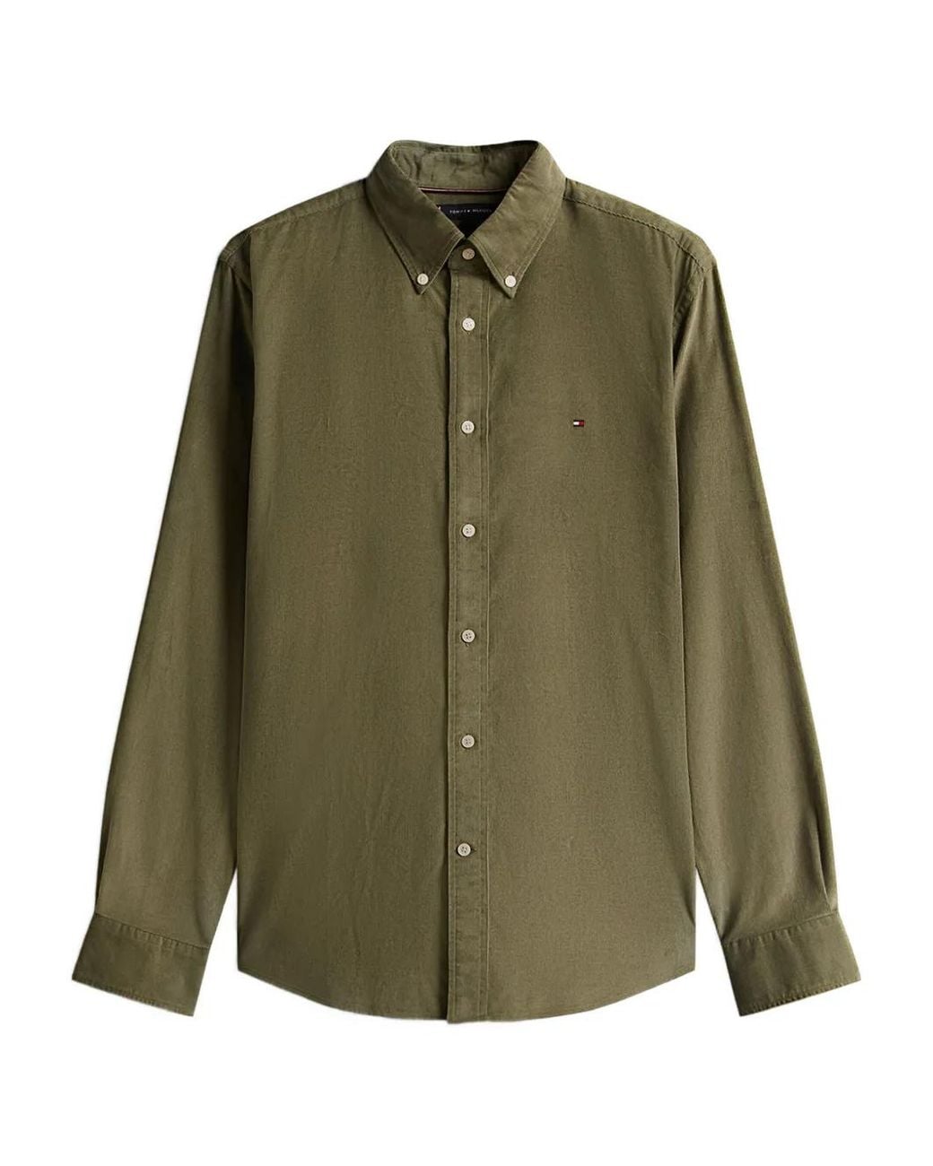 Tommy Hilfiger Green Buttoned Corduroy Shirt for men