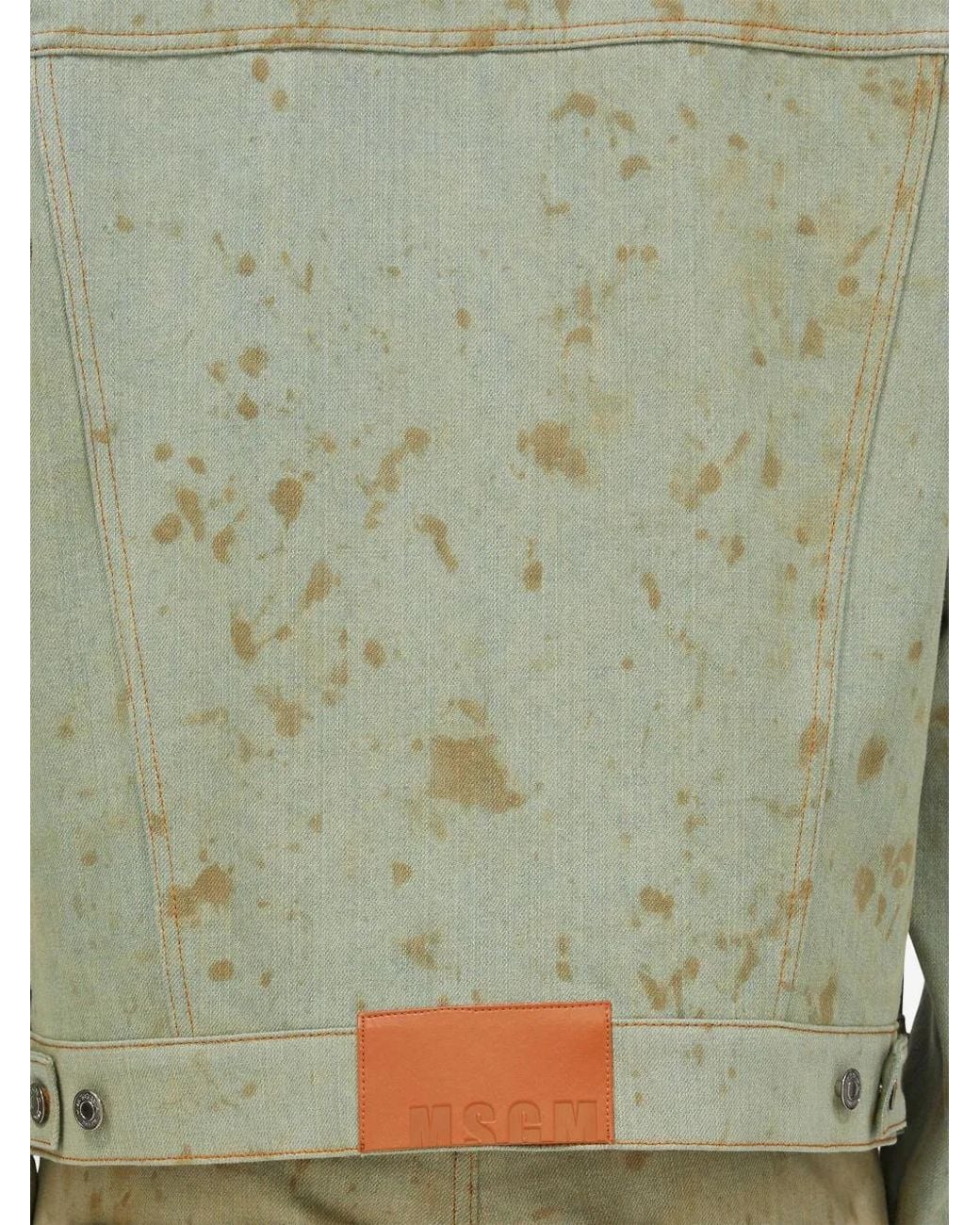 MSGM Denim Jack Met Vlekkenprint in het Green voor heren