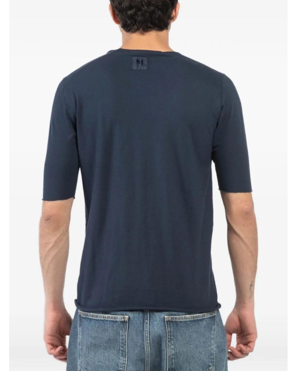 Hannes Roether Blue Crew-Neck T-Shirt for men