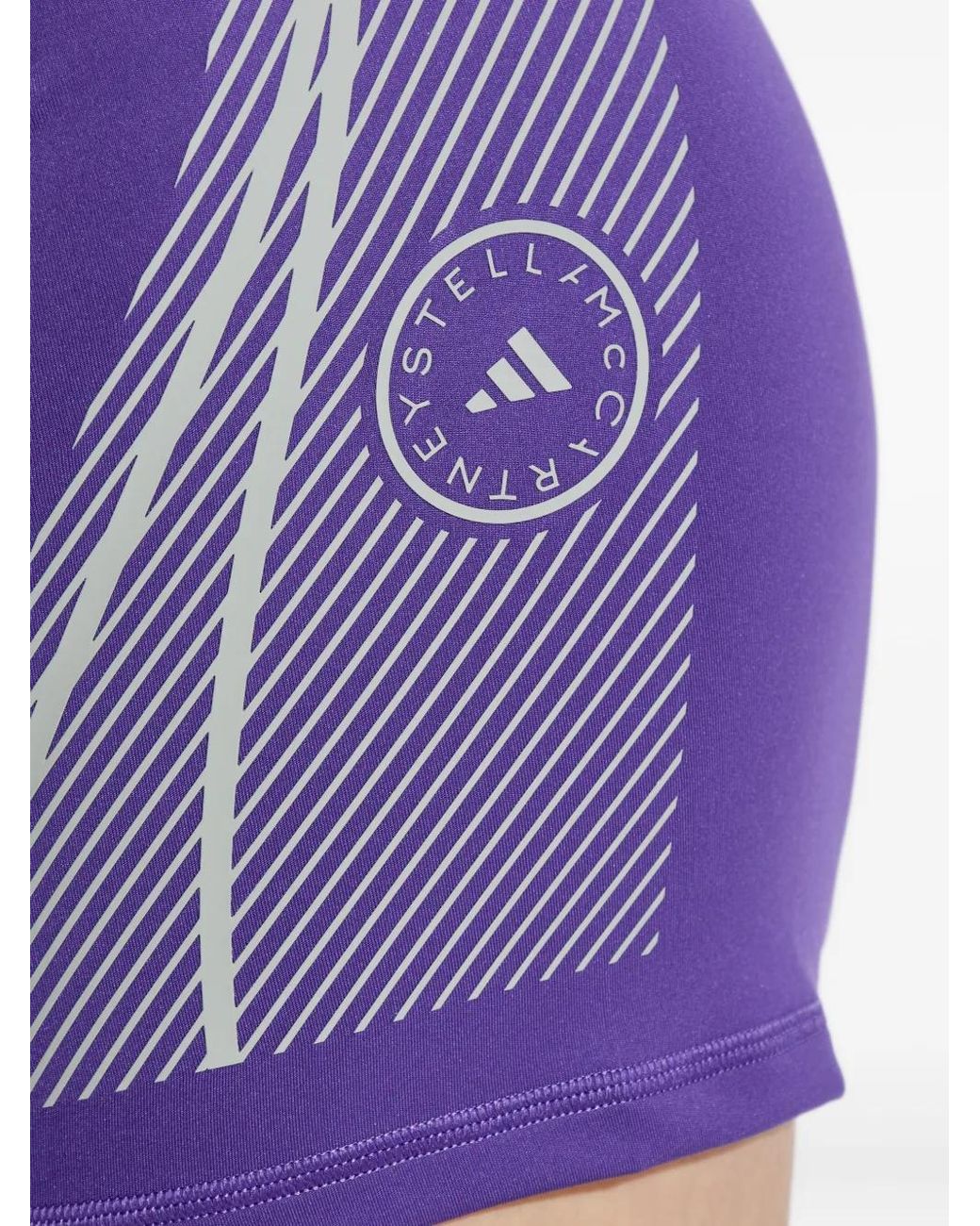 Adidas By Stella McCartney Purple Reflective-Stripe Running Shorts