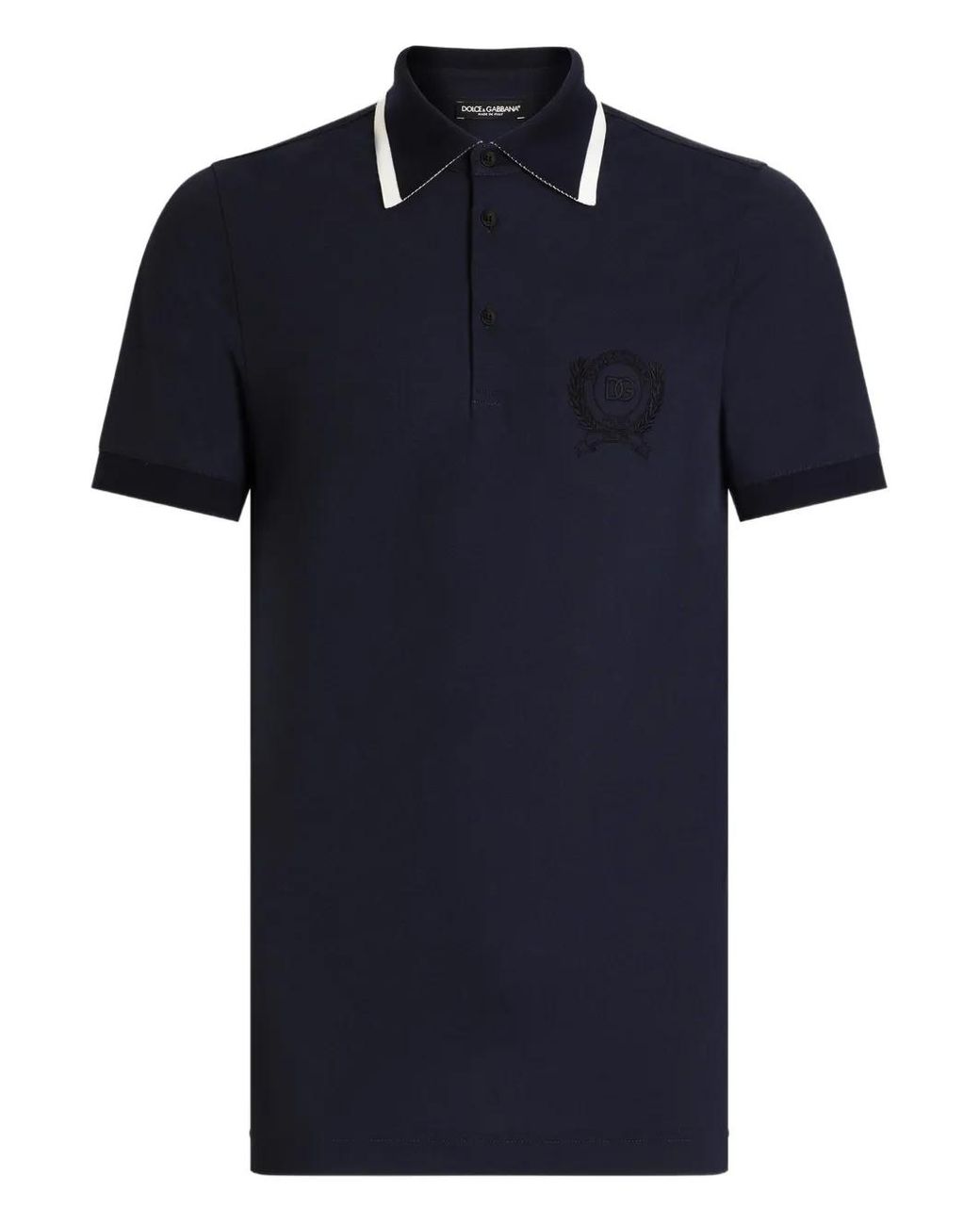 Dolce & Gabbana Blue Embroidered Logo Polo Shirt for men