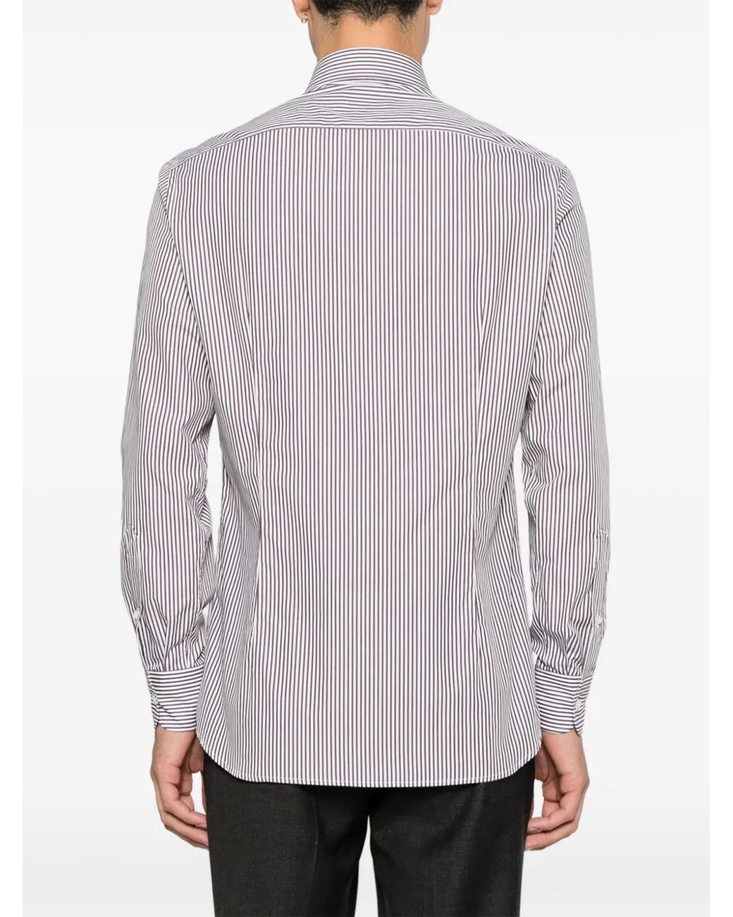 Lardini Purple Striped Long-Sleeve Shirt for men