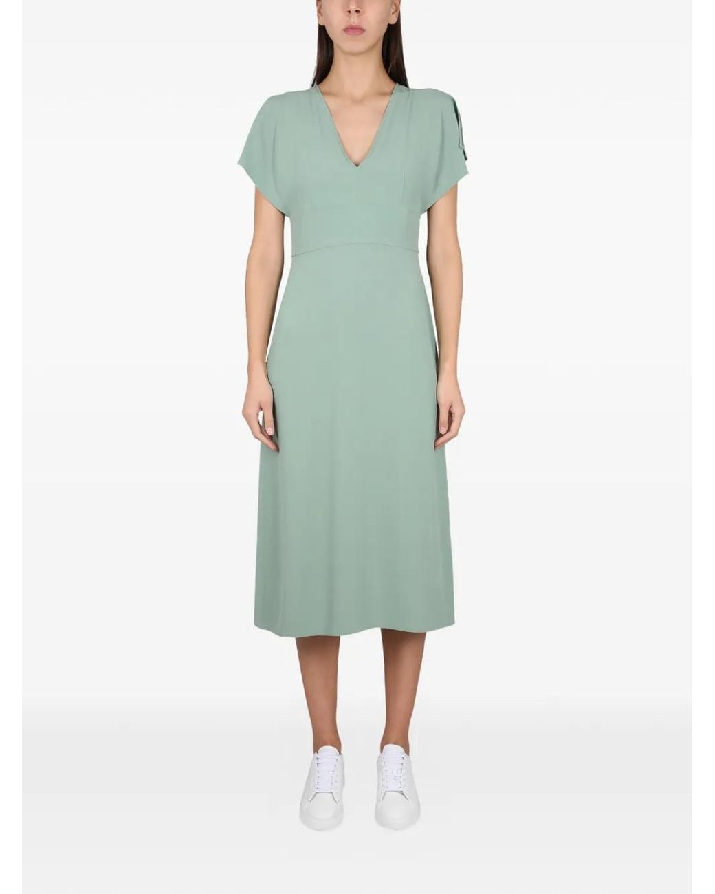Boss Green V-Neck Midi Dress