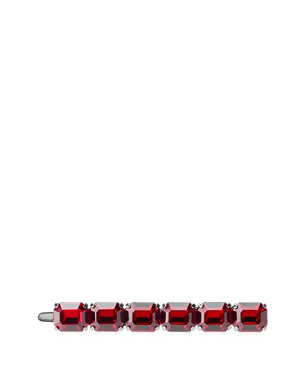 Maison Michel Red Lexie Crystal-Embellished Hair Clip