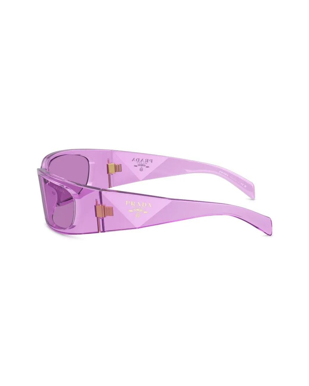 Prada Purple Prada Pr A14S Oval Frame Sunglasses