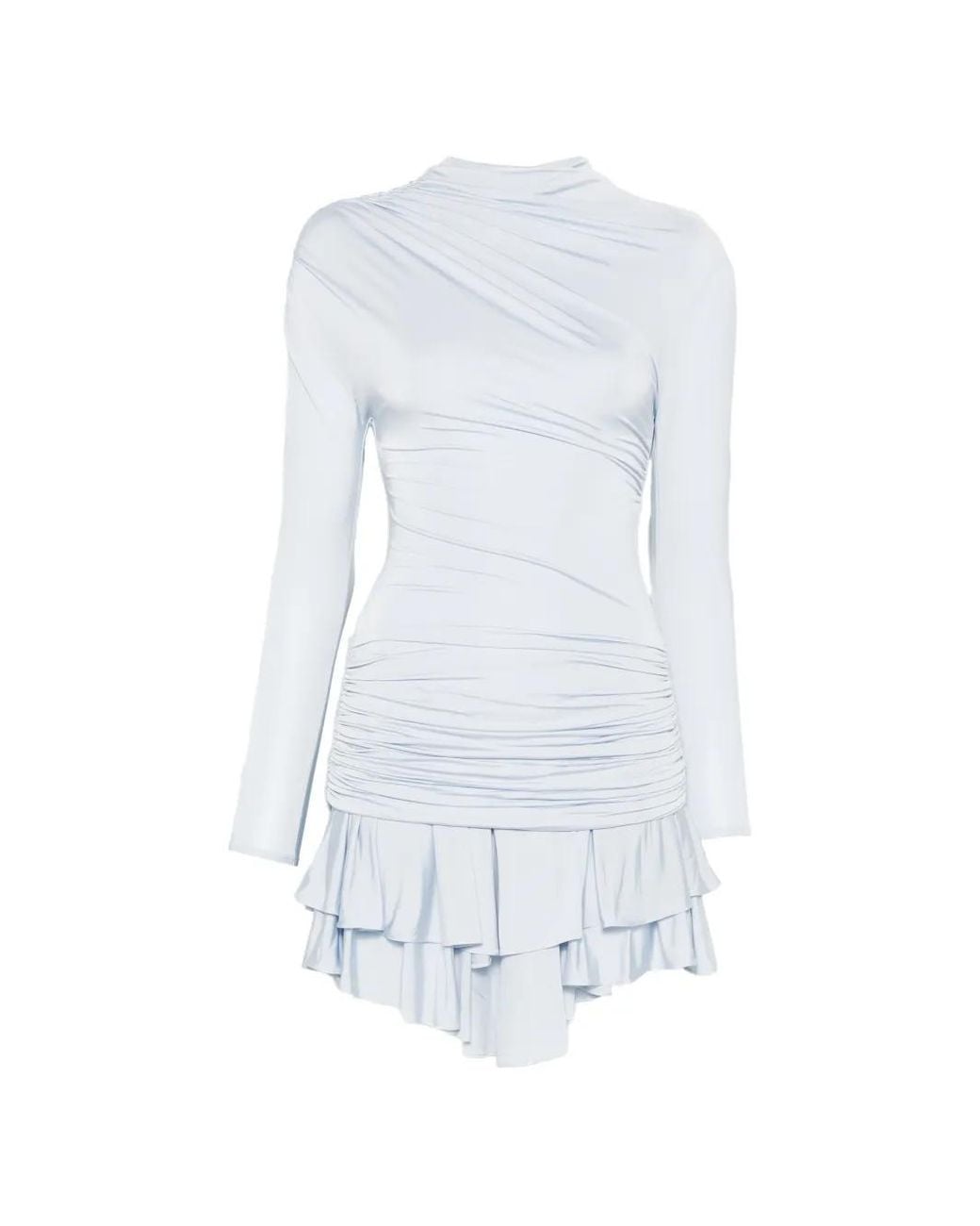 Vestido Corto Con Volantes Self-Portrait de color White