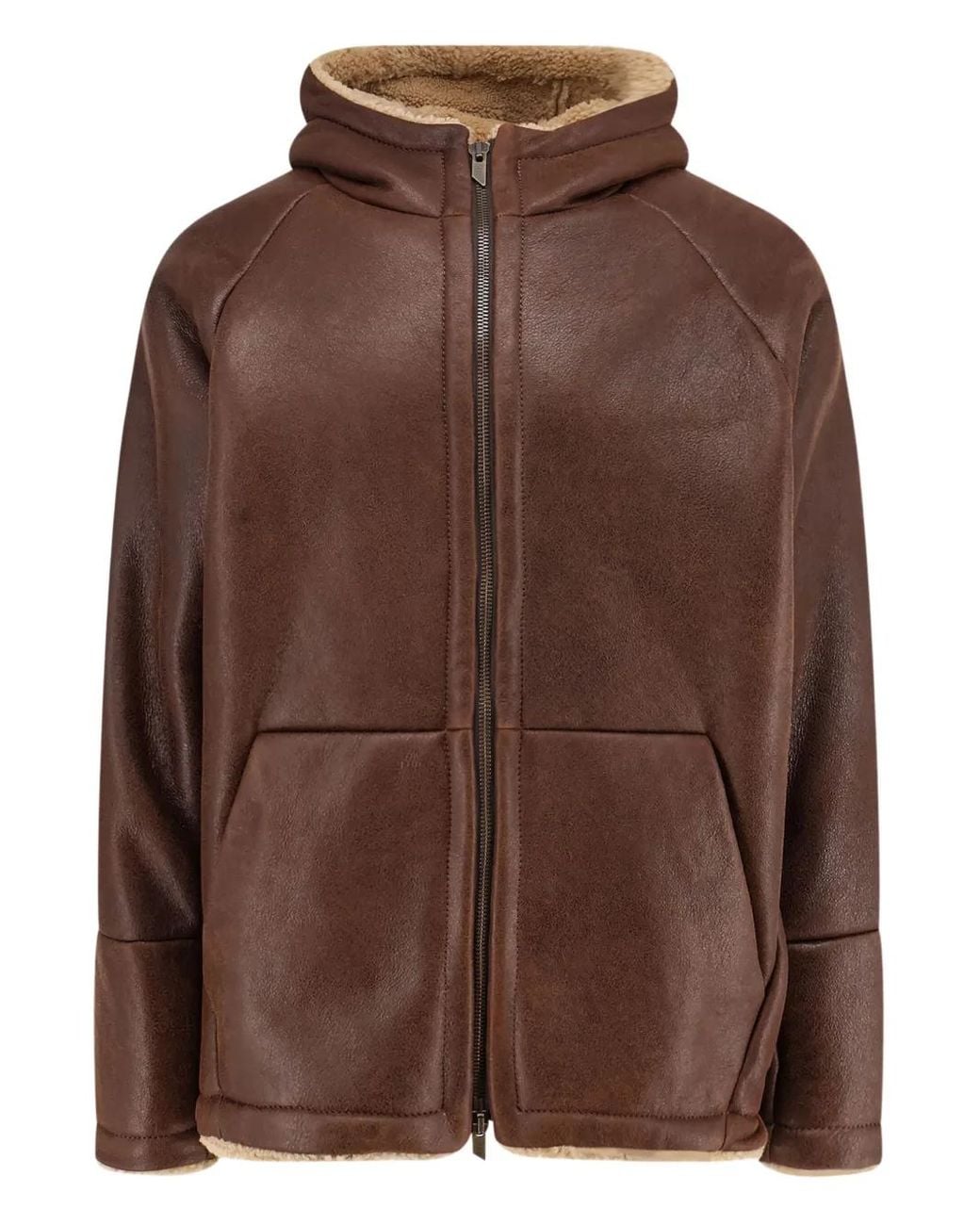 Salvatore Santoro Brown Hooded Leather Jacket for men