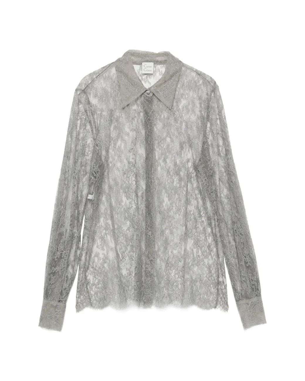 Carine Gilson Gray Lace Shirt