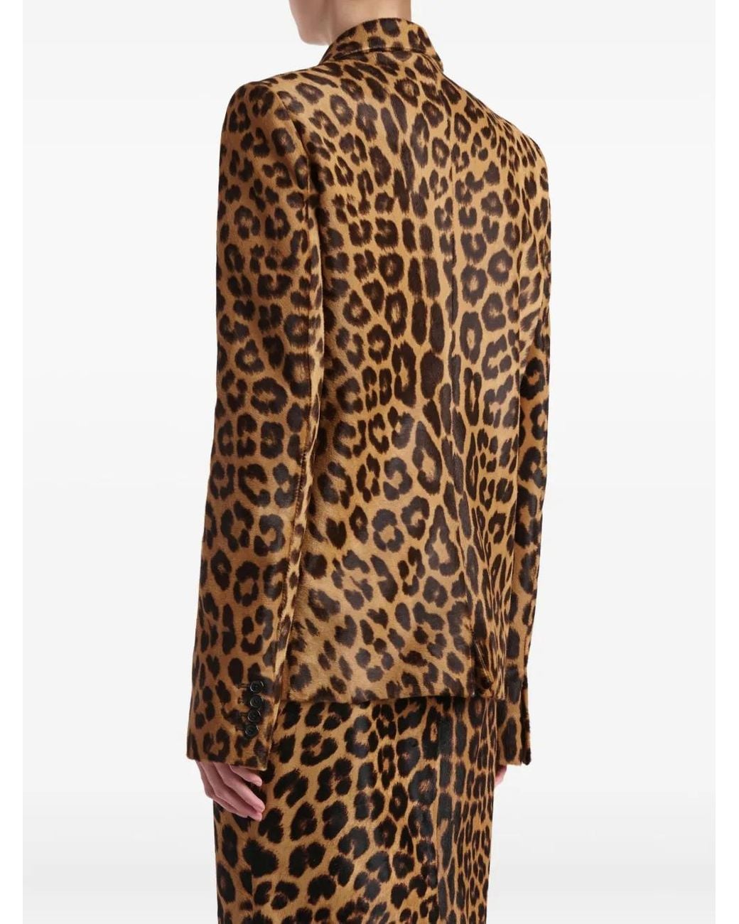 Khaite Brown Button Leopard Jacket