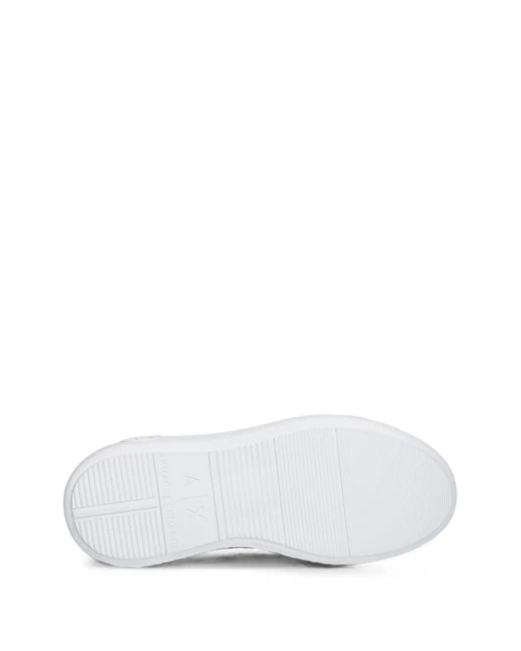 ARMANI EXCHANGE White Logo-Embossed Platform Sneakers