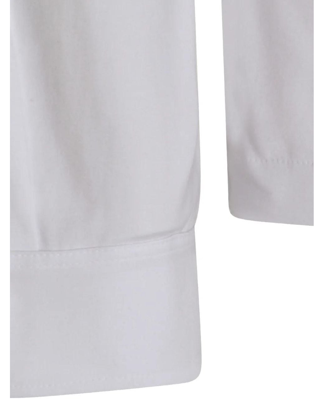 K-Way White Long-Sleeve Button-Down Cotton Shirt for men