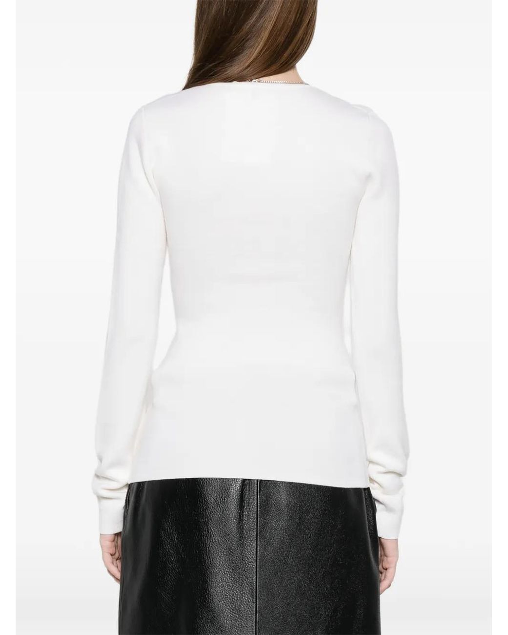 Totême White Langärmeliger Pullover