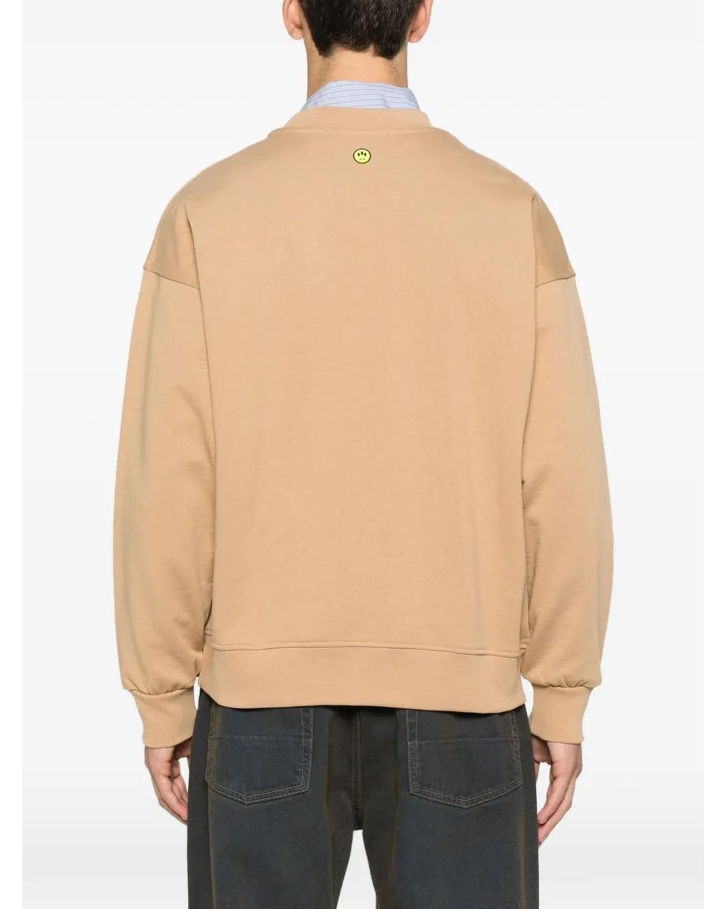 Barrow Natural Logo-Detail Long-Sleeve Sweatshirt