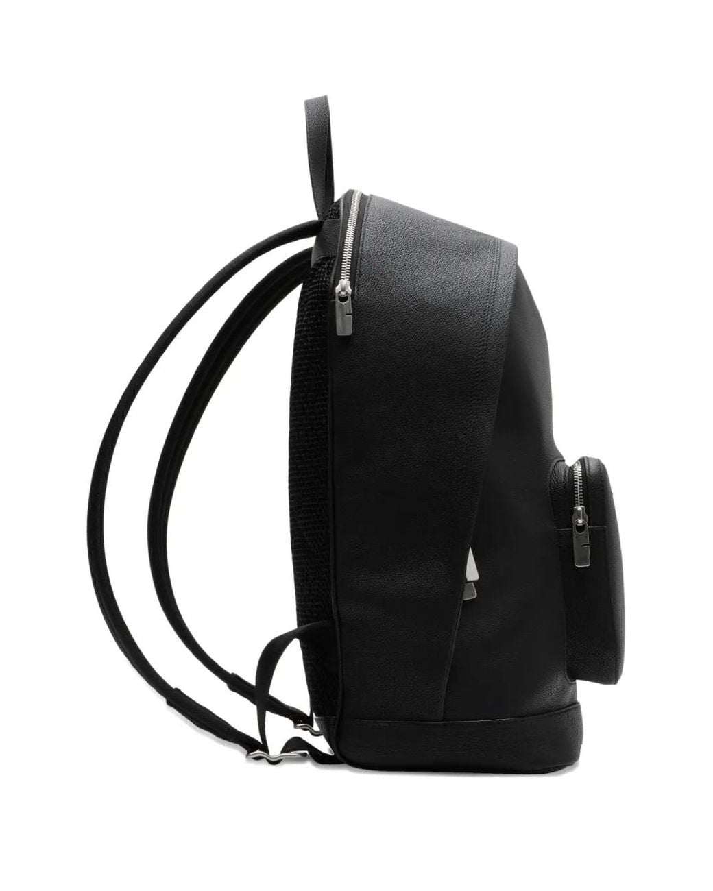 Burberry Black Logo-Plaque Leather Backpack for men