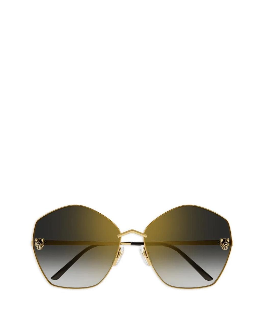 Cartier Green Geometric-Frame Sunglasses