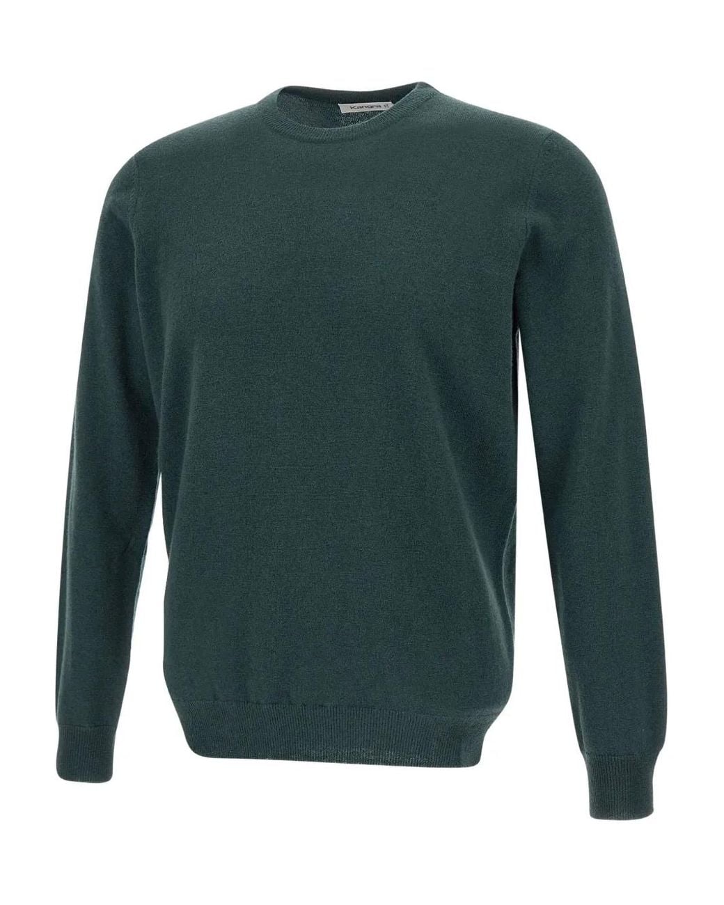Kangra Green Ribbed Crew-Neck Sweater for men