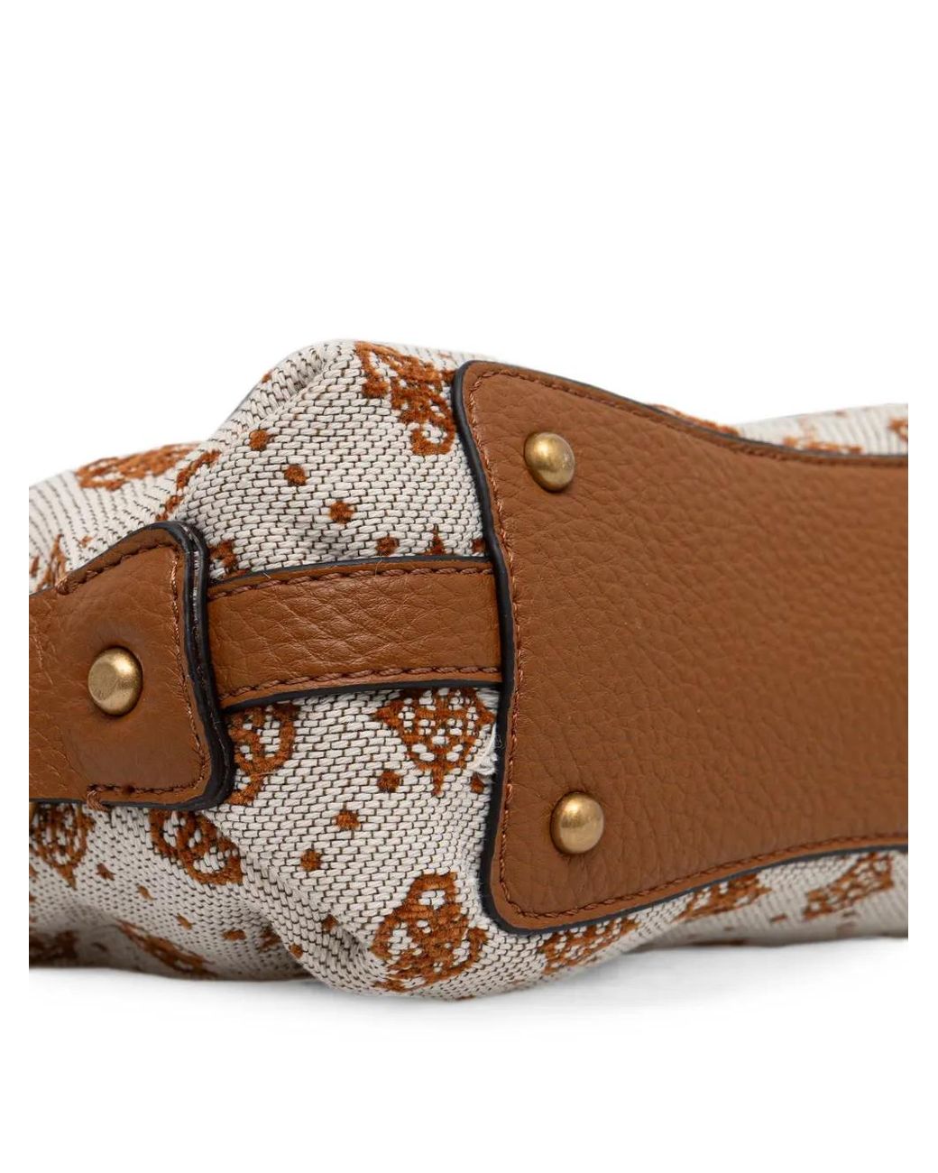 Guess Natural Camden Monogram-Print Buckle-Detail Tote Bag
