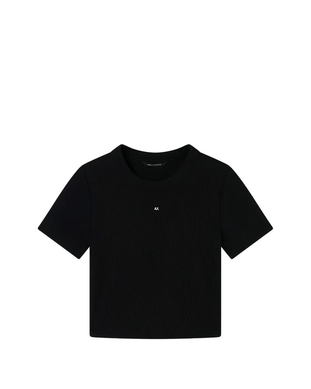 ARMANI EXCHANGE Black Cropped T-Shirt With Logo