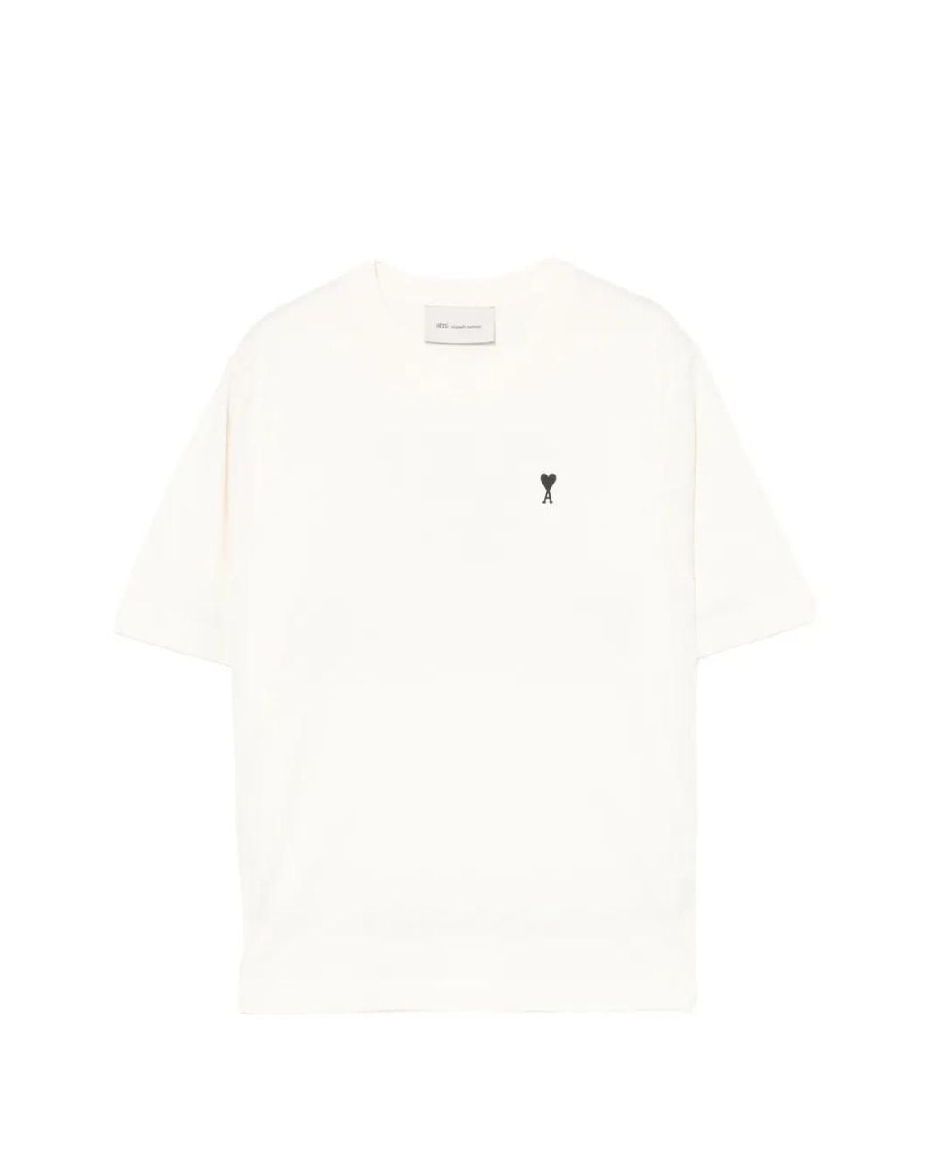 AMI White Cotton Place Des Victoires Print T-Shirt
