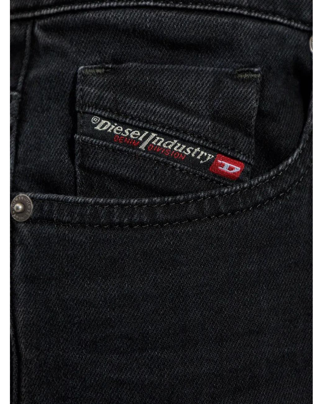 DIESEL Blue Logo-Patch Wide-Leg Jeans