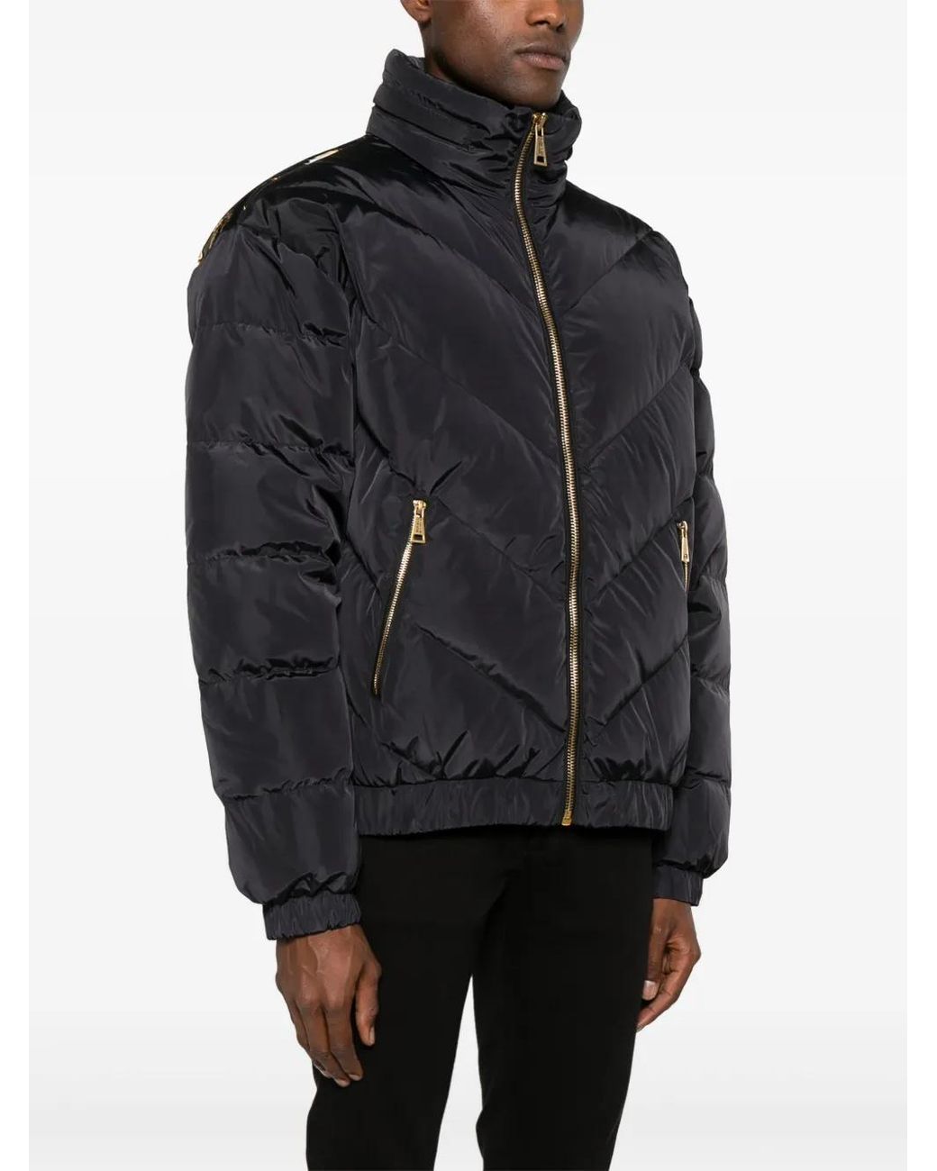 Versace Jeans Couture Black Logo-Print Jacket for men