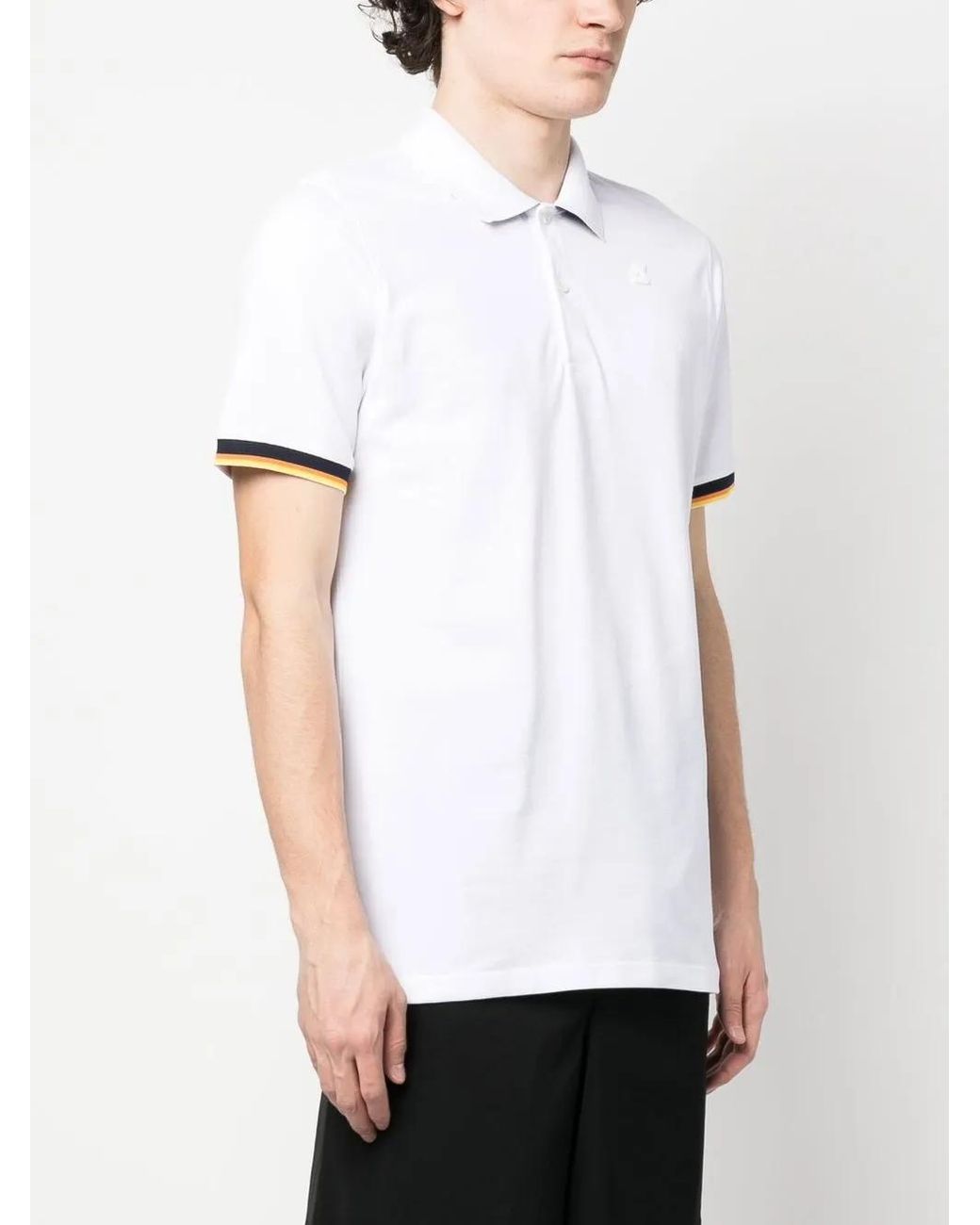 K-Way White Logo-Patch Polo Shirt for men