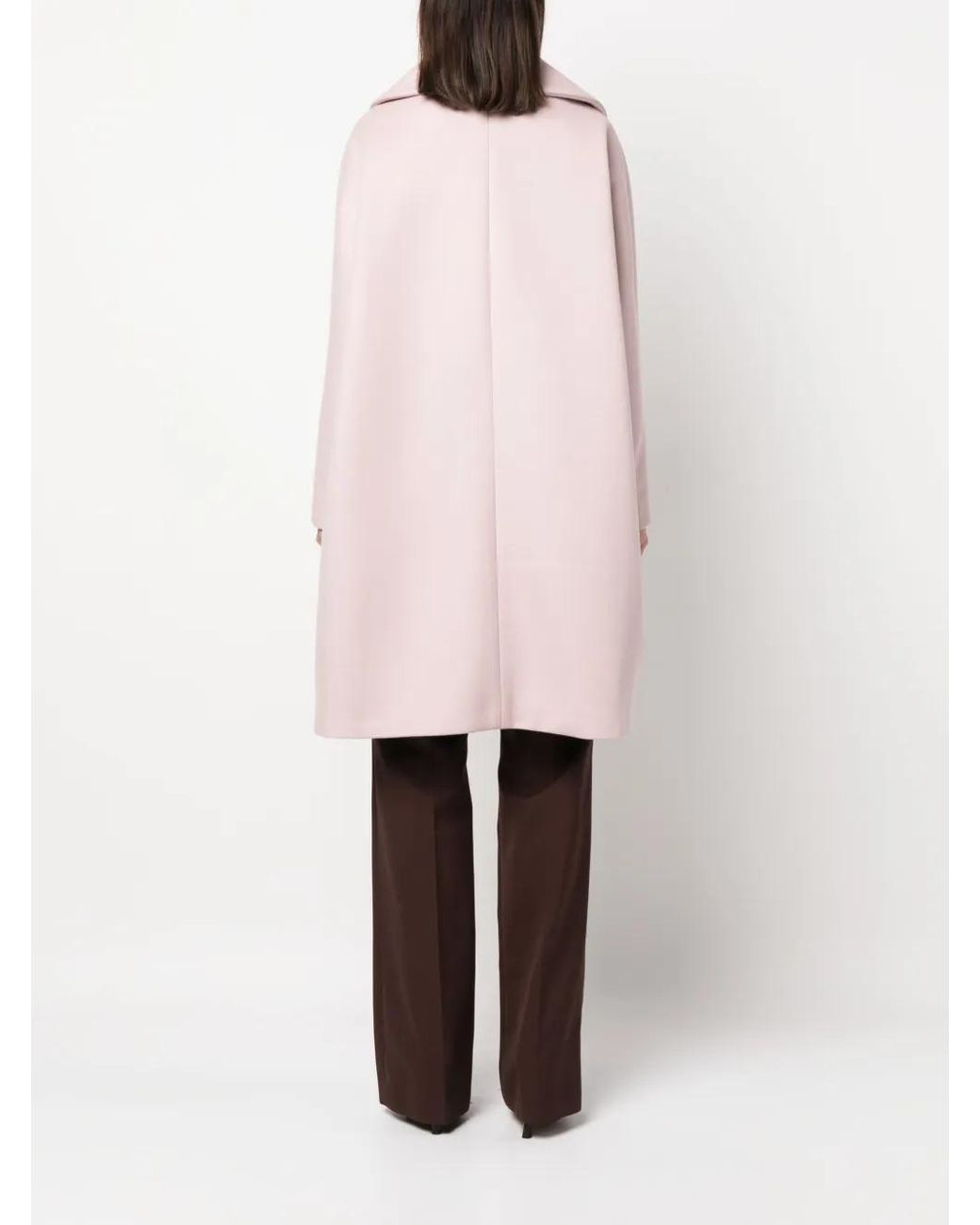 Herno Pink Single-Breasted Wool-Blend Coat