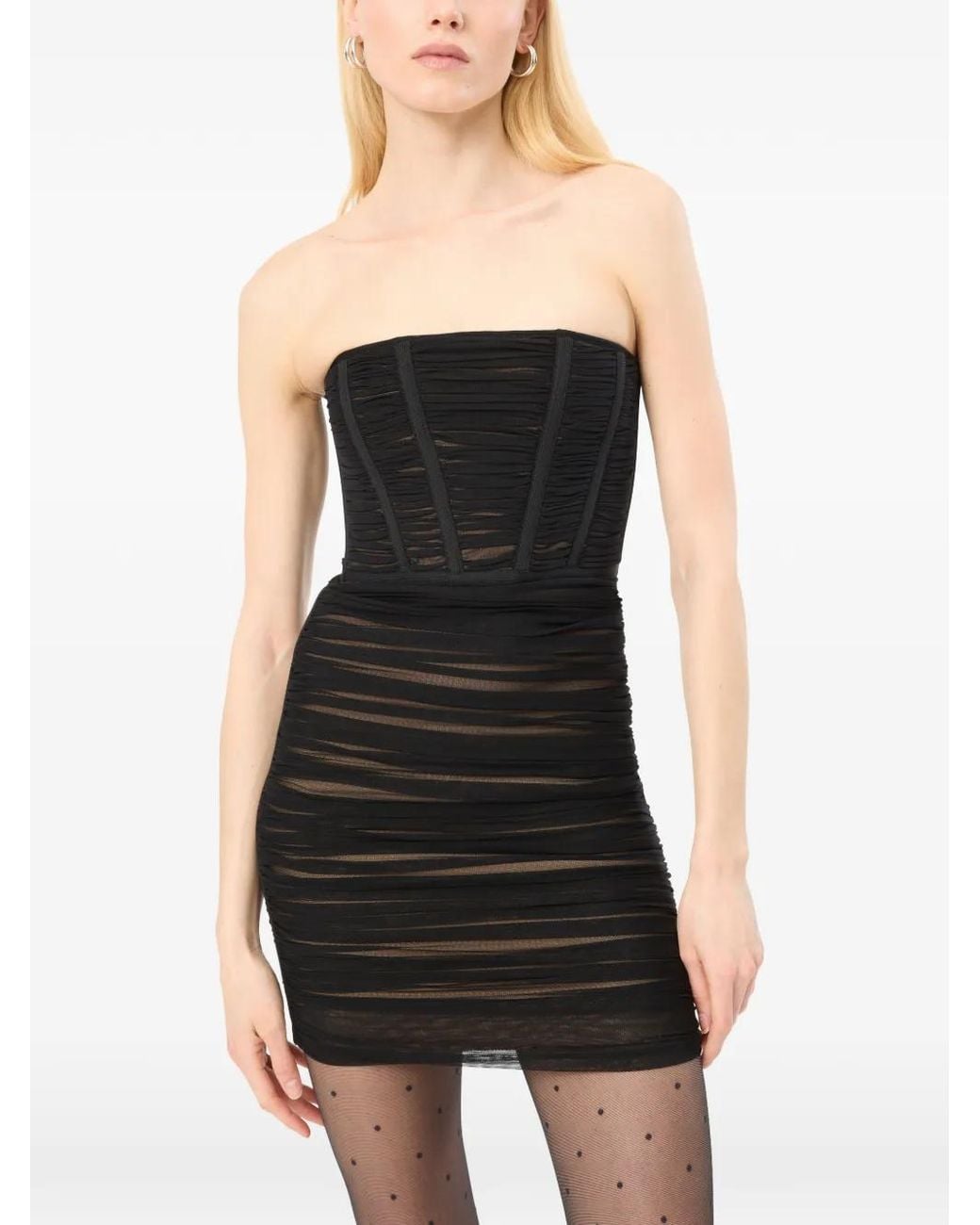 ROTATE BIRGER CHRISTENSEN Black Two Layer Mini Dress
