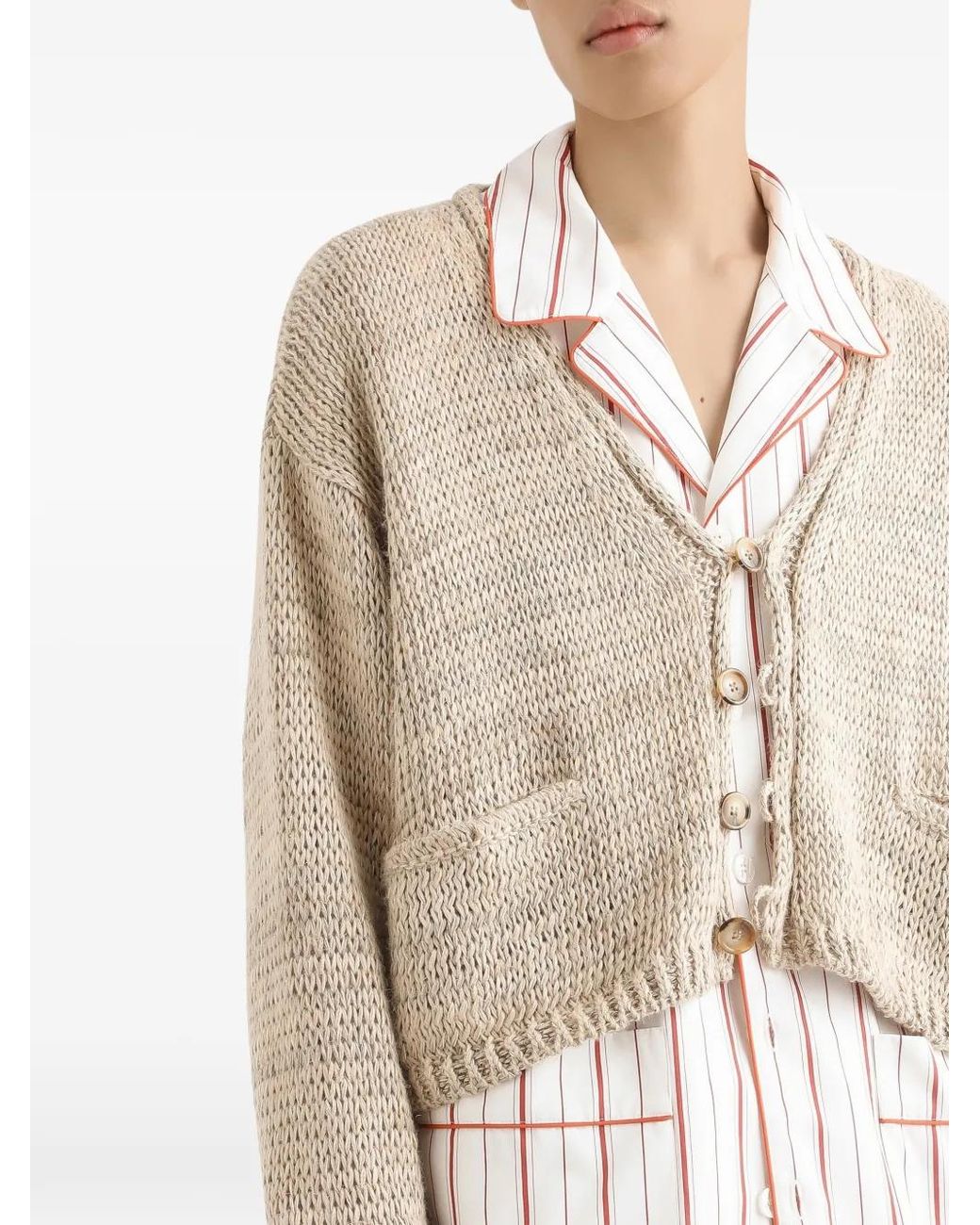 Dolce & Gabbana White Pocket Button Cardigan for men
